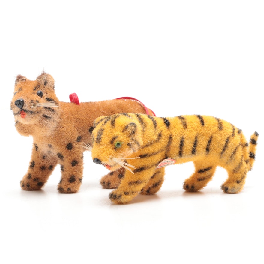 Pair of Wagner Felted Tiger Figurines