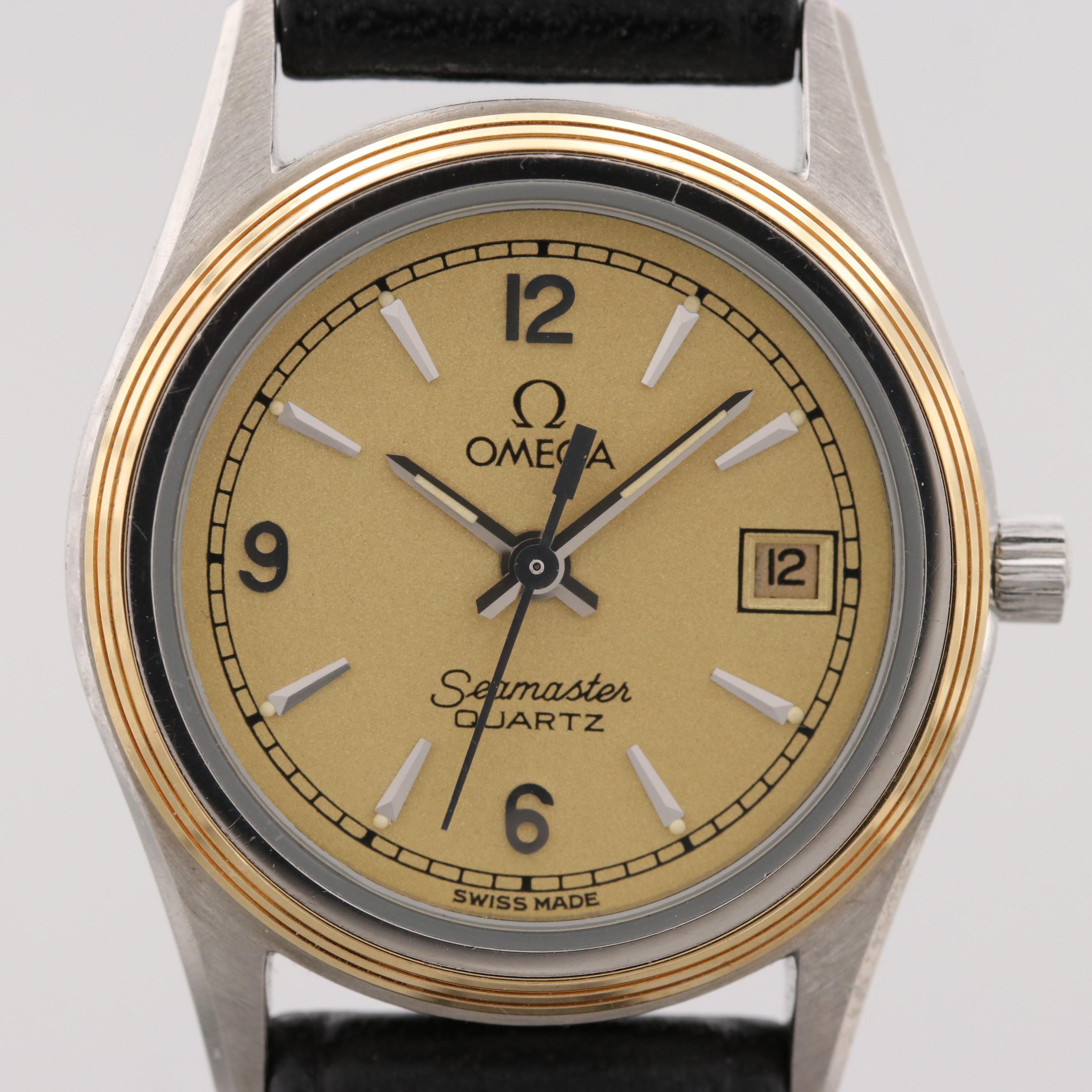 Vintage Omega Seamaster Two Tone Quartz Watch