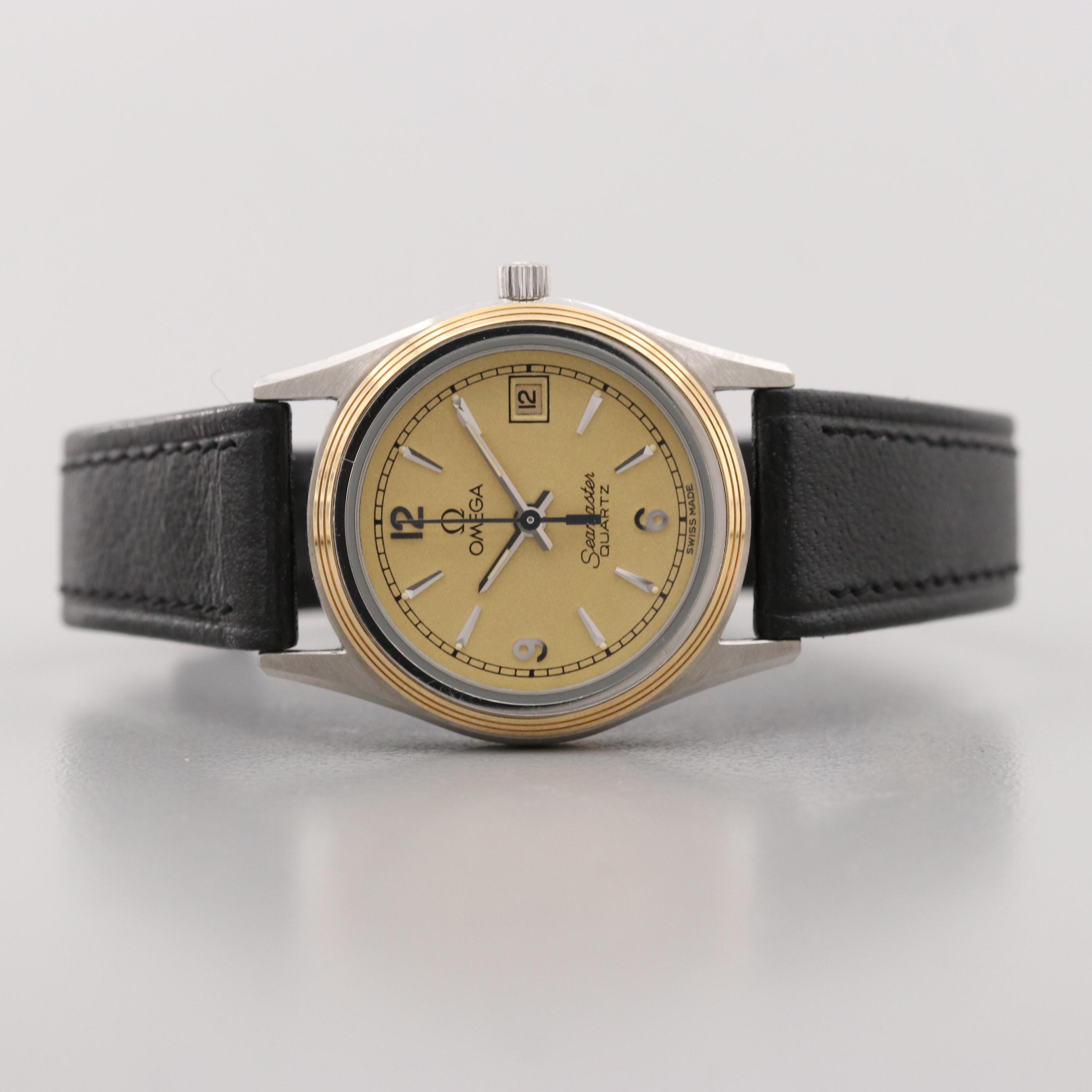 Vintage Omega Seamaster Two Tone Quartz Watch