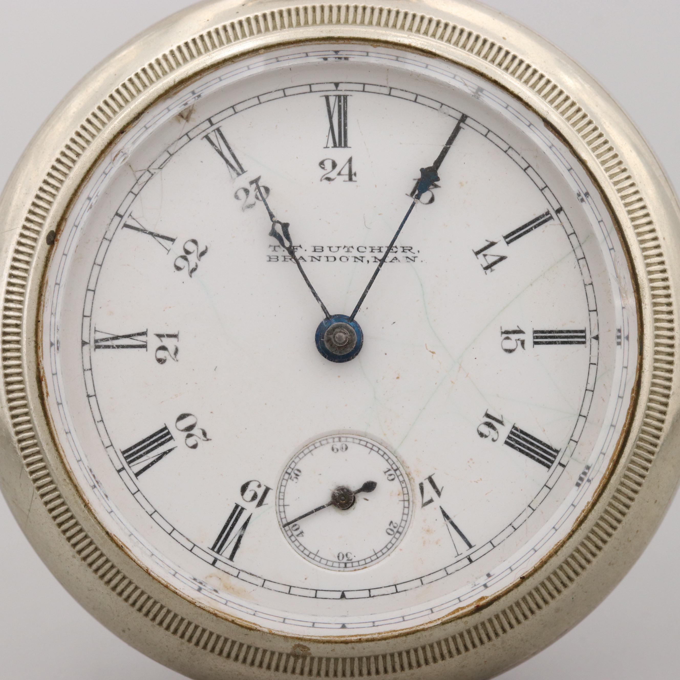 Antique Rockford Pocket Watch For T.F. Butcher Brandon, Manitoba