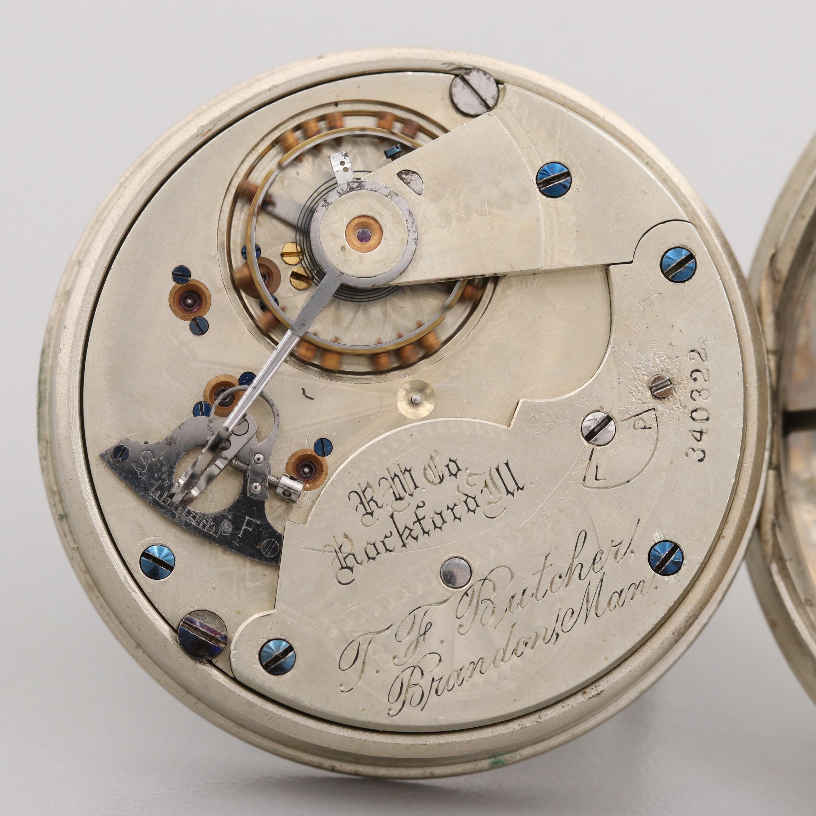 Antique Rockford Pocket Watch For T.F. Butcher Brandon, Manitoba