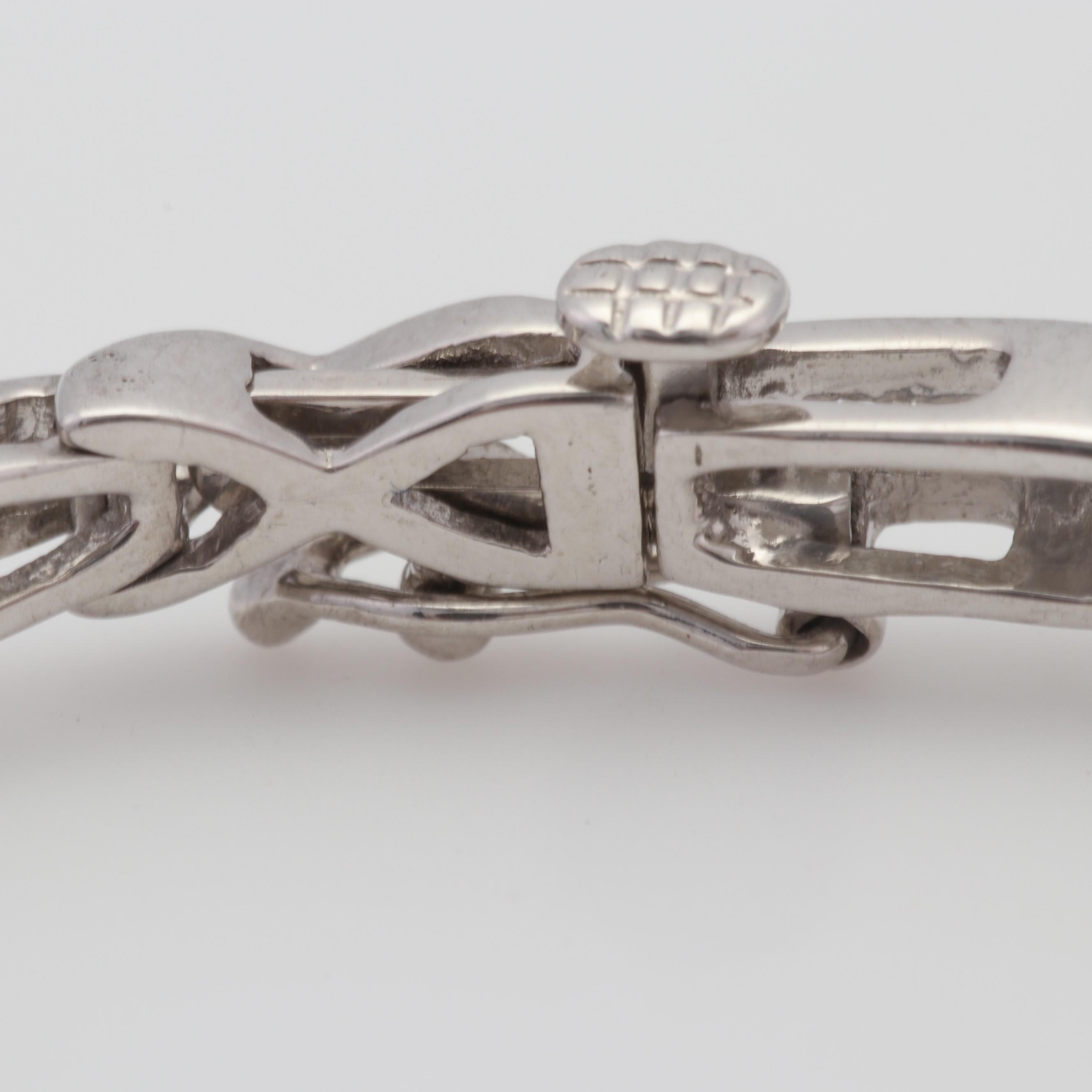 Sterling Silver Baguette Diamond Tennis Bracelet