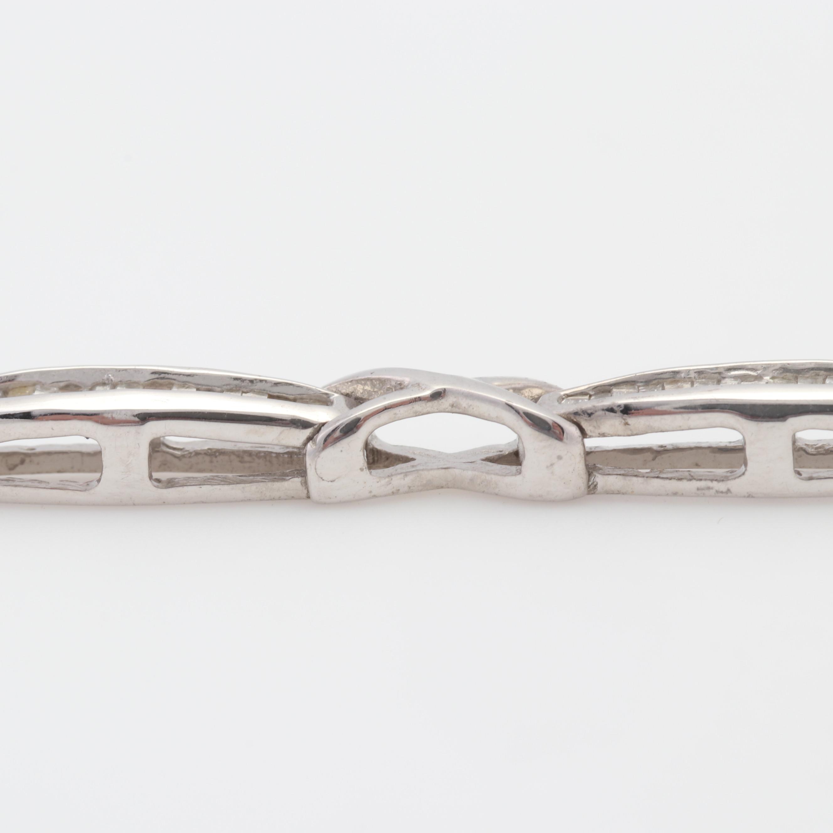 Sterling Silver Baguette Diamond Tennis Bracelet
