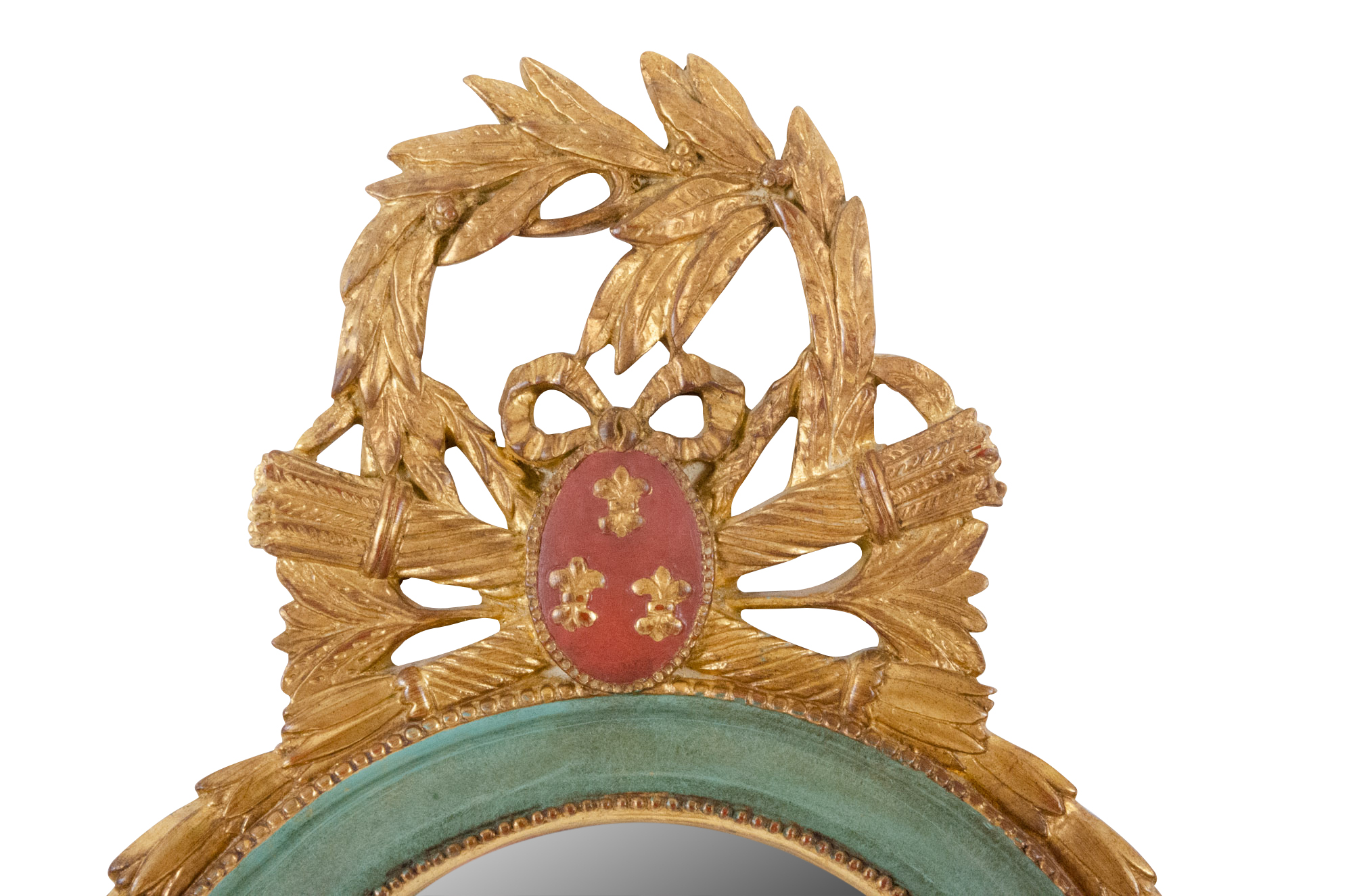 Carvers' Guild "Fleur-De-Lis" Oval Gilt Wall Mirror