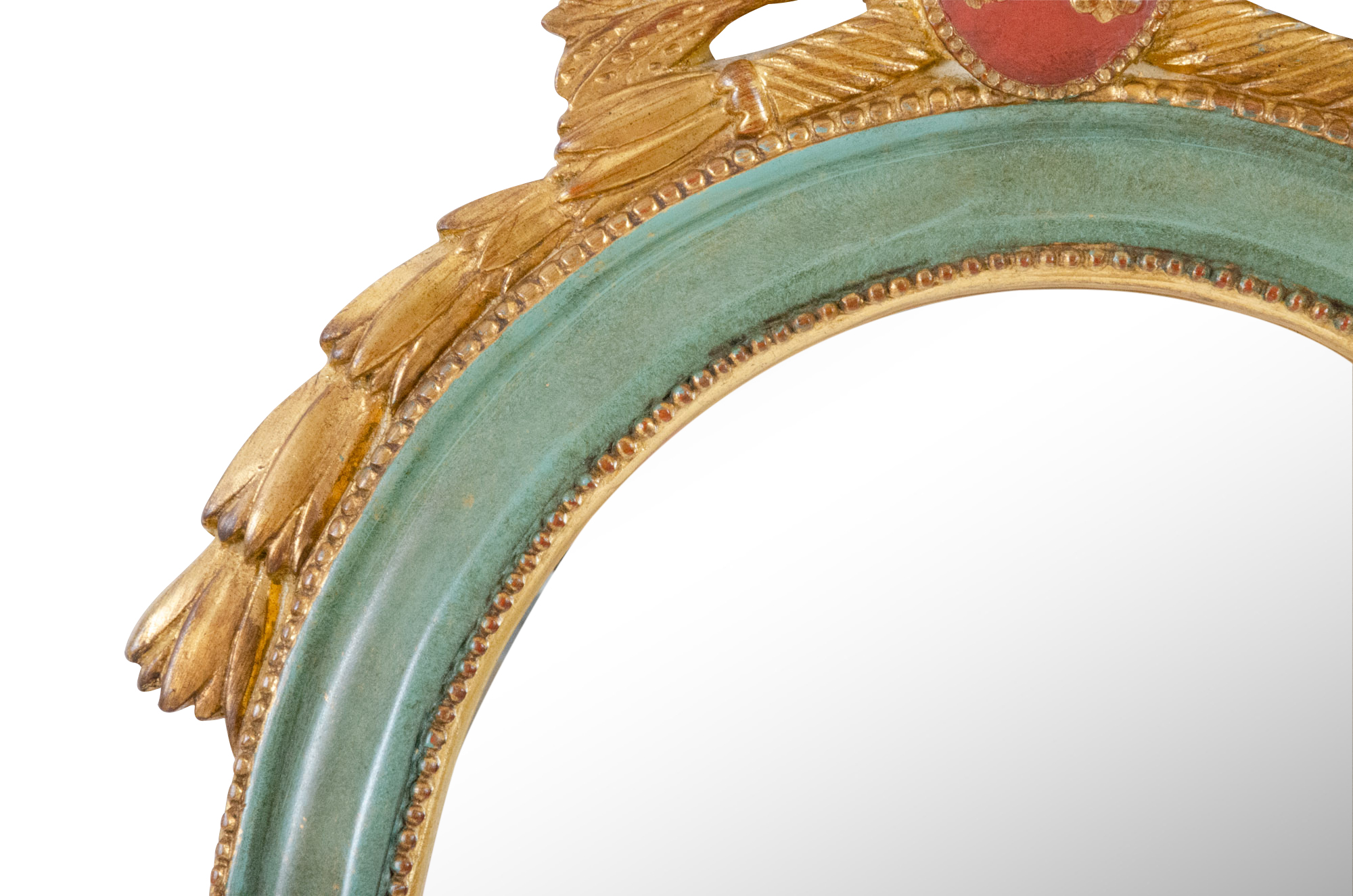 Carvers' Guild "Fleur-De-Lis" Oval Gilt Wall Mirror