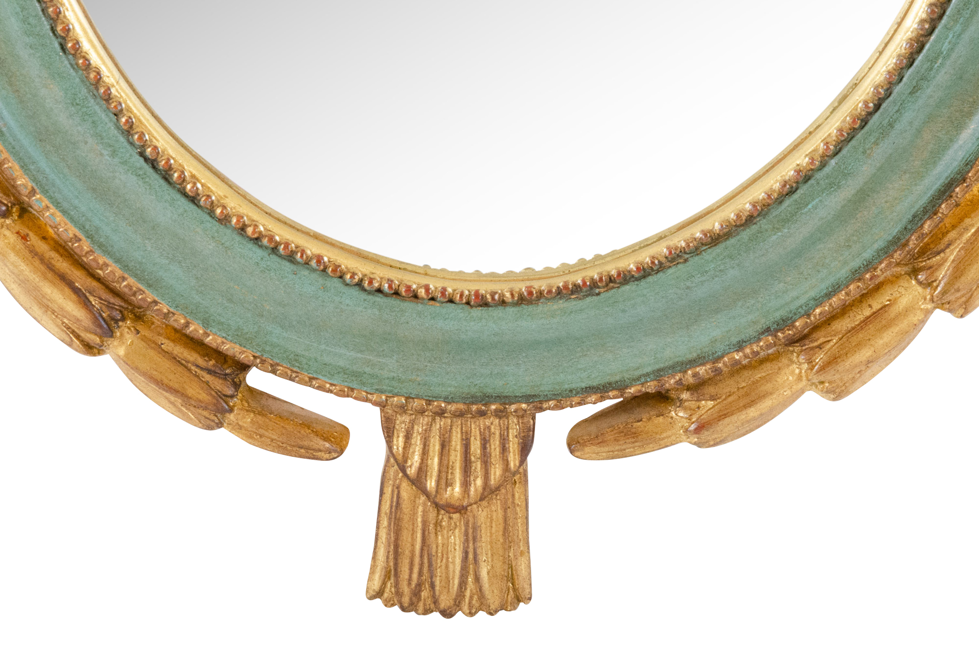 Carvers' Guild "Fleur-De-Lis" Oval Gilt Wall Mirror