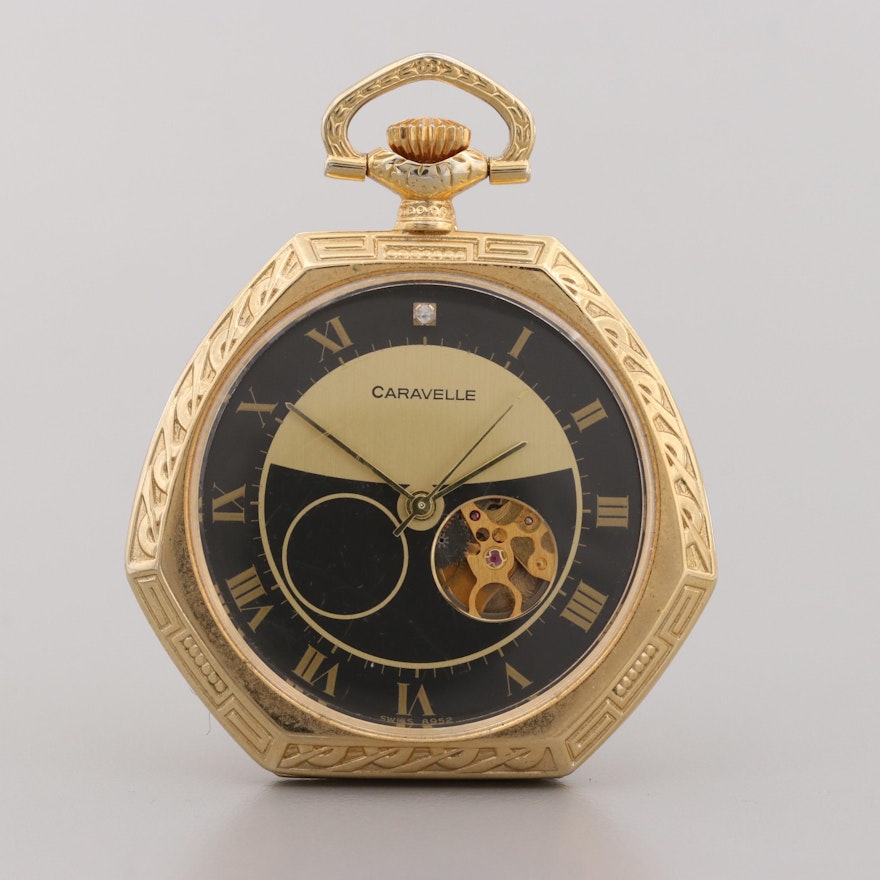 Caravelle By Bulova Seventeen Jewel Pocket Watch