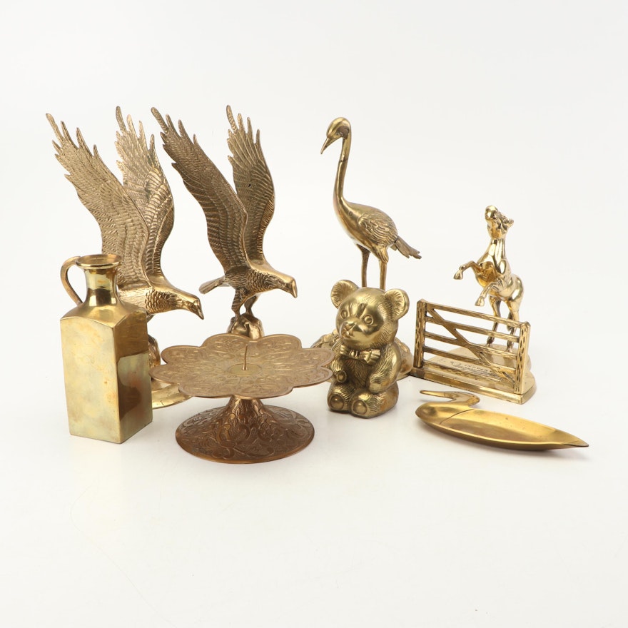 Collection of Brass Figurines and Decor