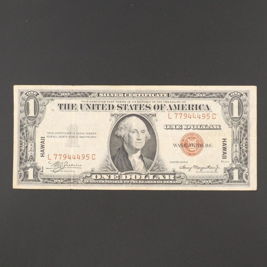 1935 Brown Seal Hawaii $1 Silver Certificate