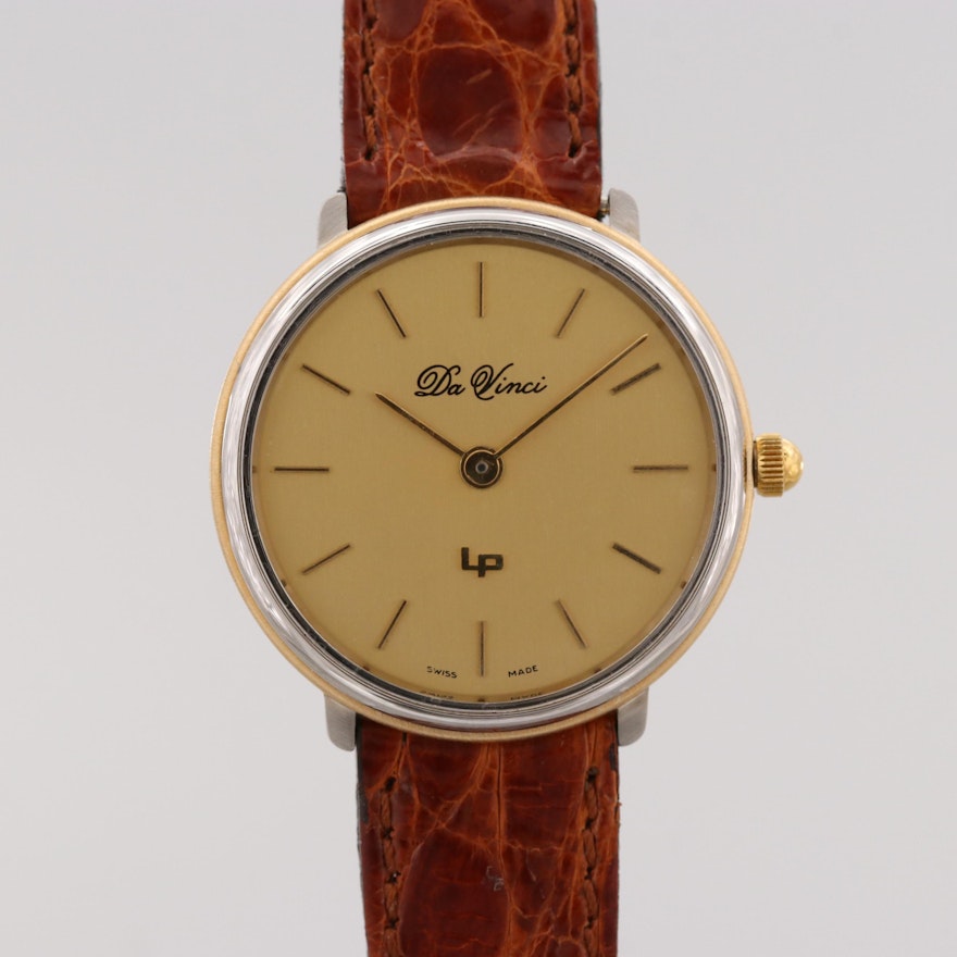 Vintage Lucien Piccard Da Vinci Two Tone Quartz Wristwatch