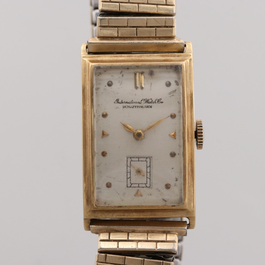 Vintage IWC 14K Yellow Gold Stem Wind Wristwatch