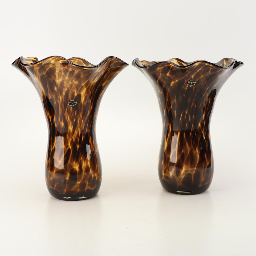 Pair of Józefina Art Glass Vases