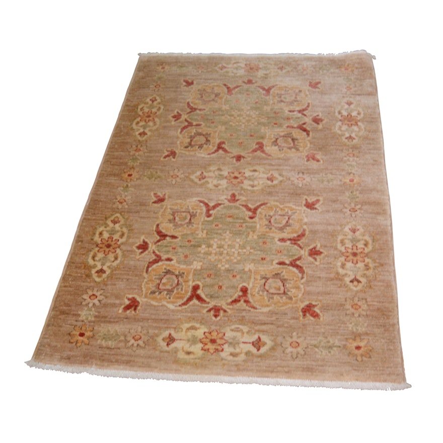 Hand-Knotted Pakistani Floral Wool Accent Rug from The Rug Gallery