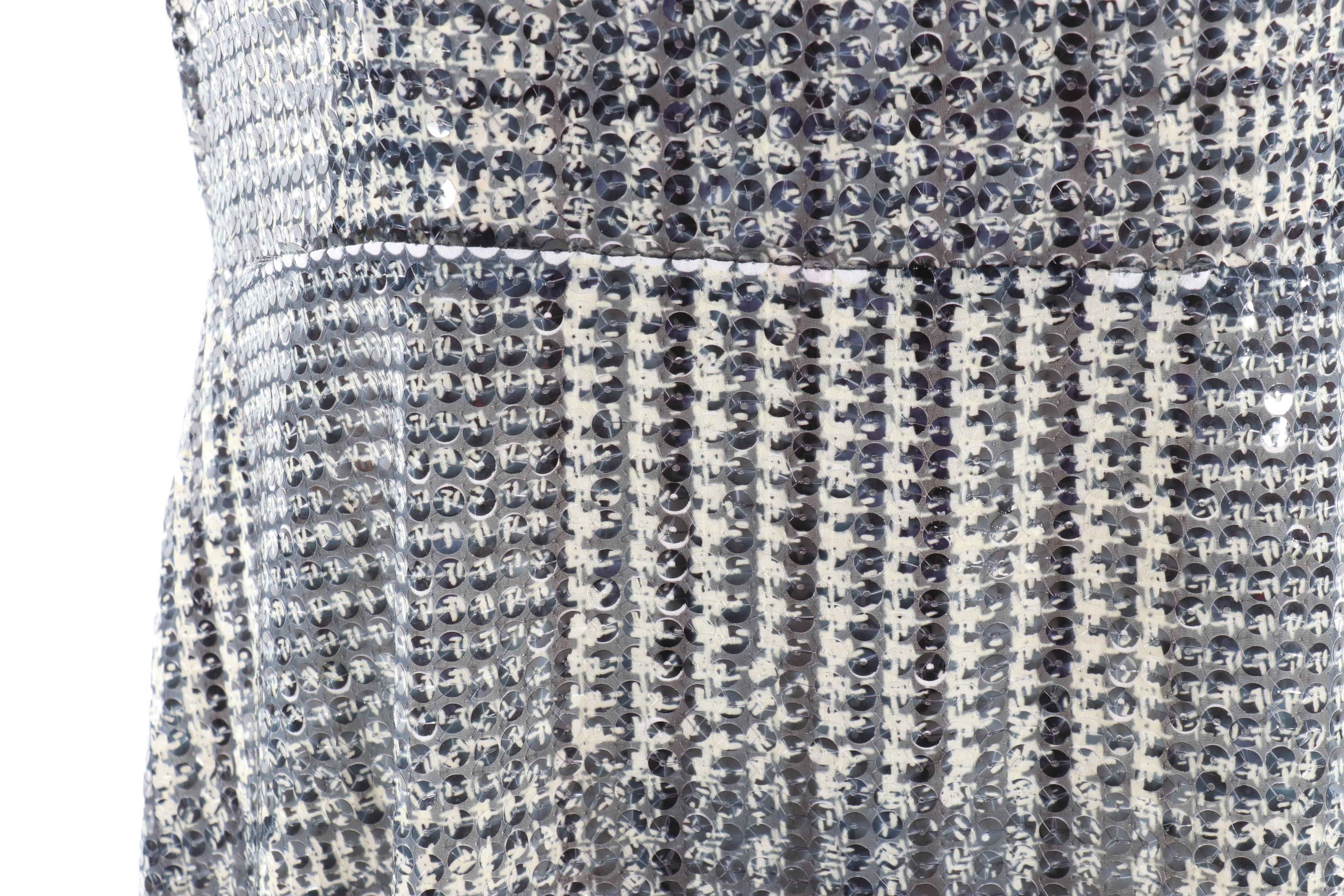 Tory Burch Glen Plaid Sequined Sleeveless Dress and DKNY Color Block Dress