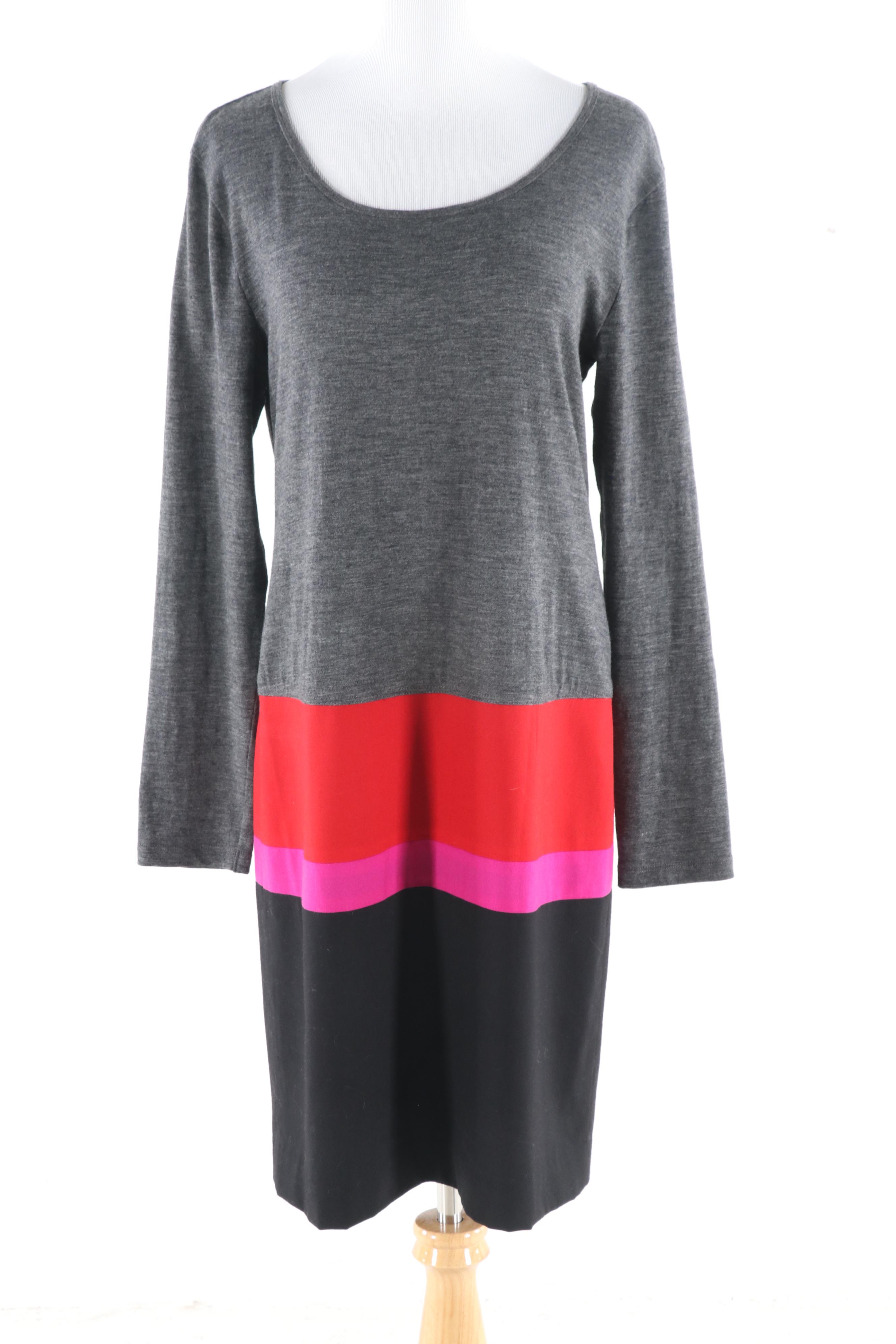 Tory Burch Glen Plaid Sequined Sleeveless Dress and DKNY Color Block Dress