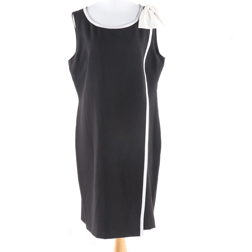 Karl Lagerfeld Paris Black Crepe Sleeveless Shift Dress