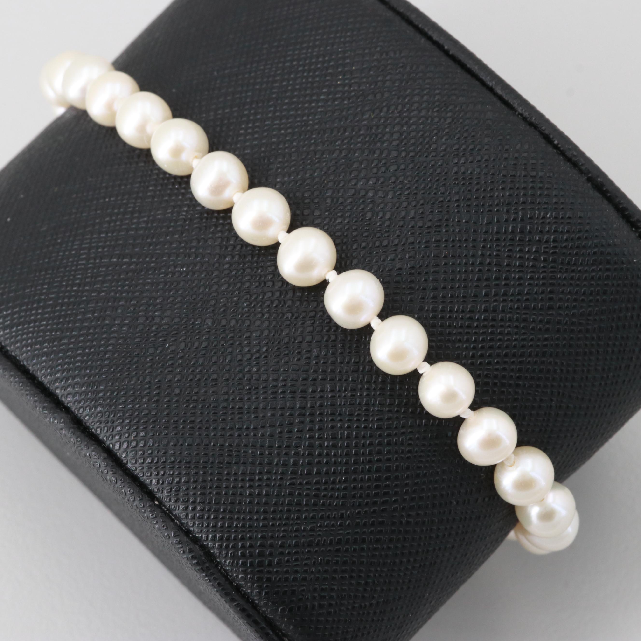 10K Yellow Gold Cultured Pearl Bracelet