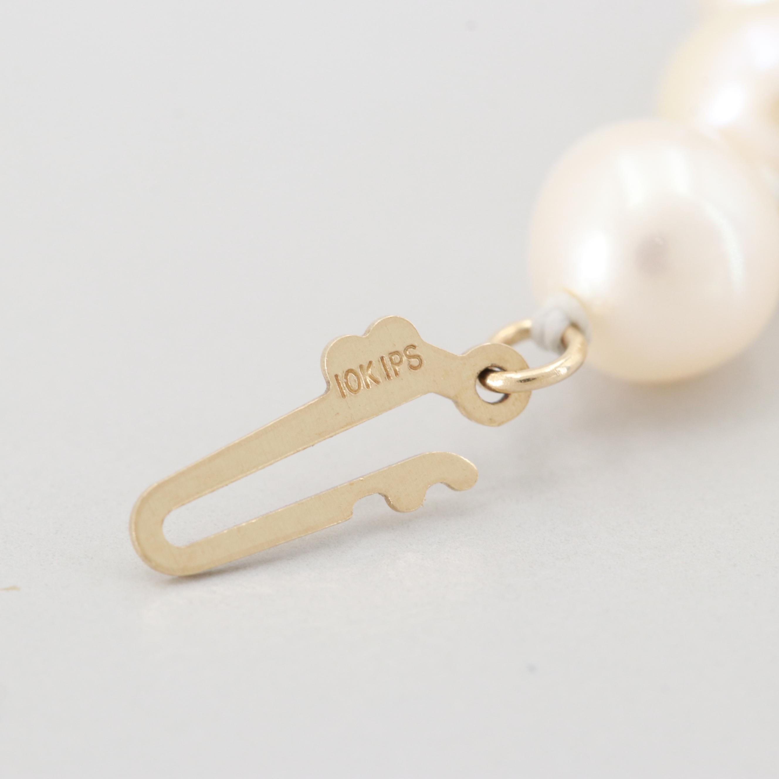 10K Yellow Gold Cultured Pearl Bracelet