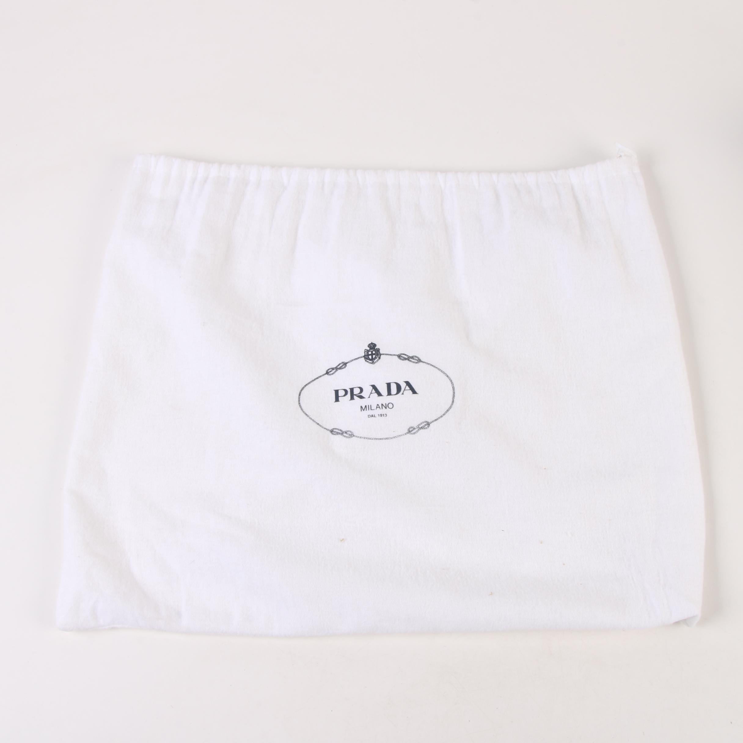 Prada East West Bag in Black Deerskin Leather with Push Lock Clasp