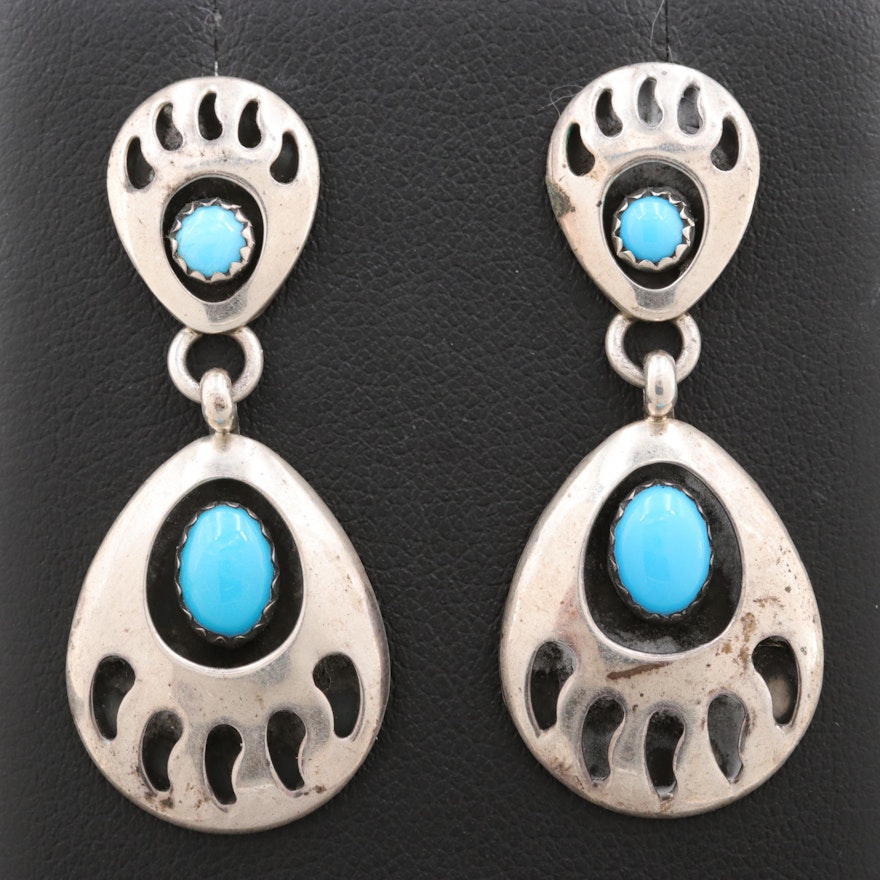 Southwestern Style Sterling Silver Turquoise Earrings