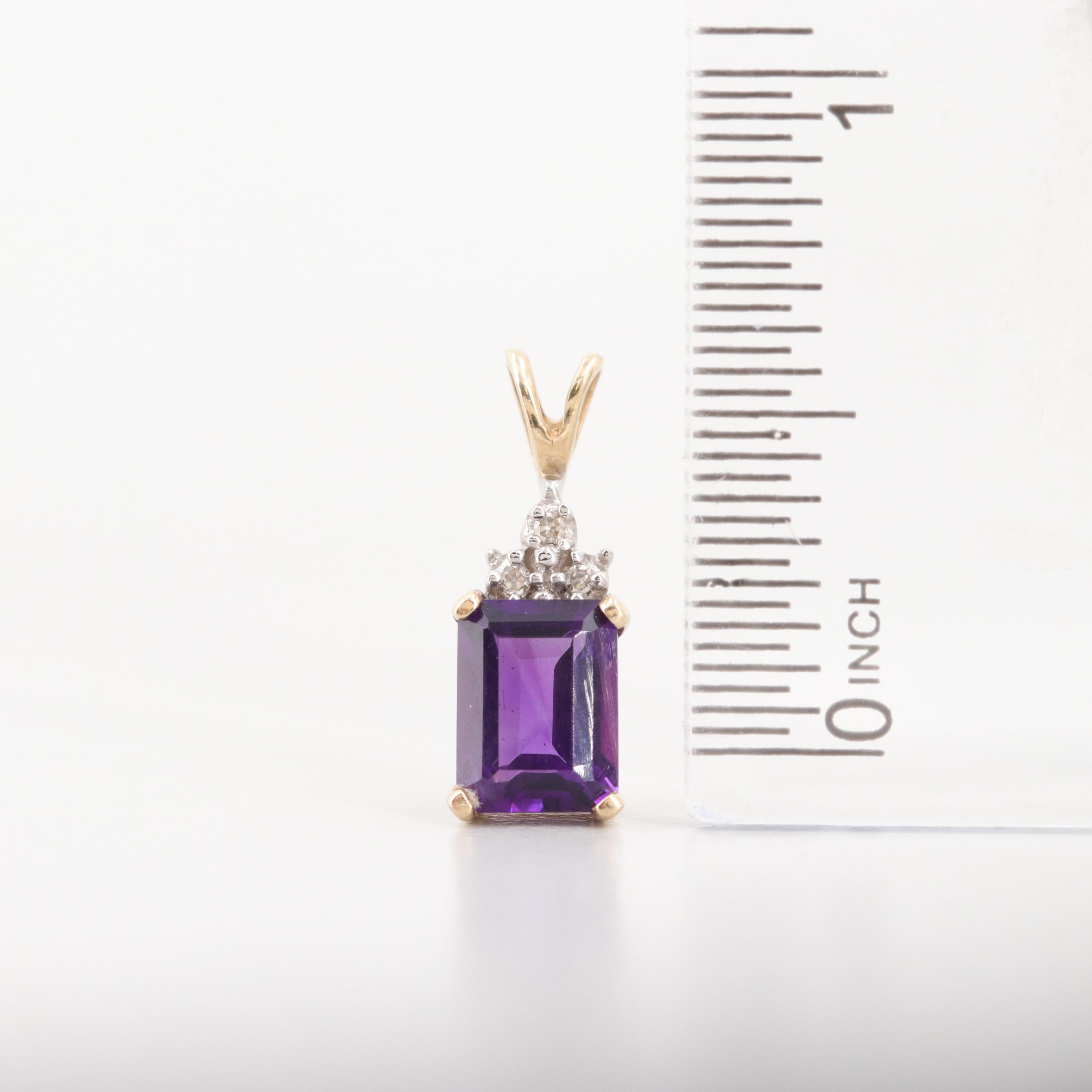 Alwand Vahan 10K Yellow Gold Amethyst and Diamond Pendant