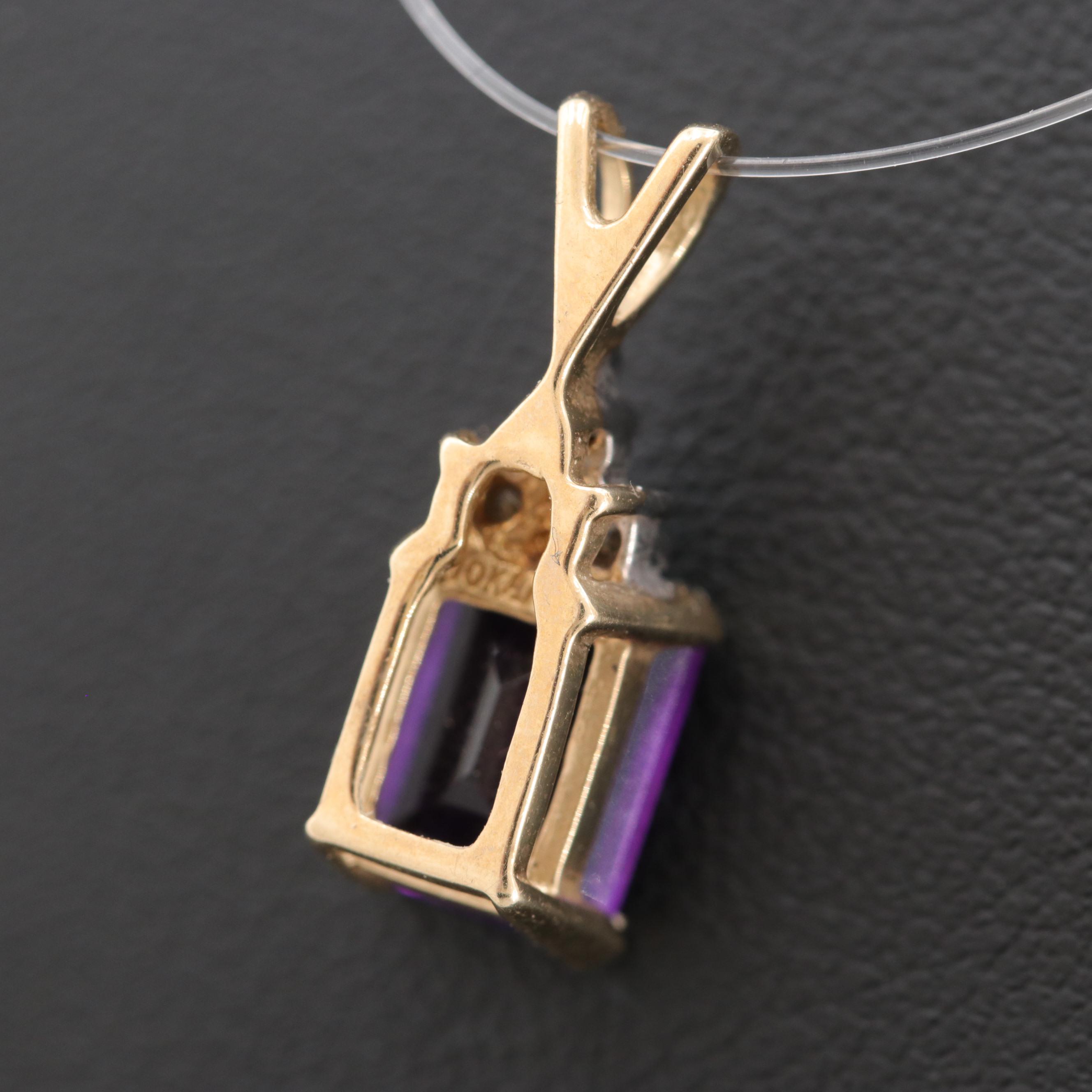 Alwand Vahan 10K Yellow Gold Amethyst and Diamond Pendant