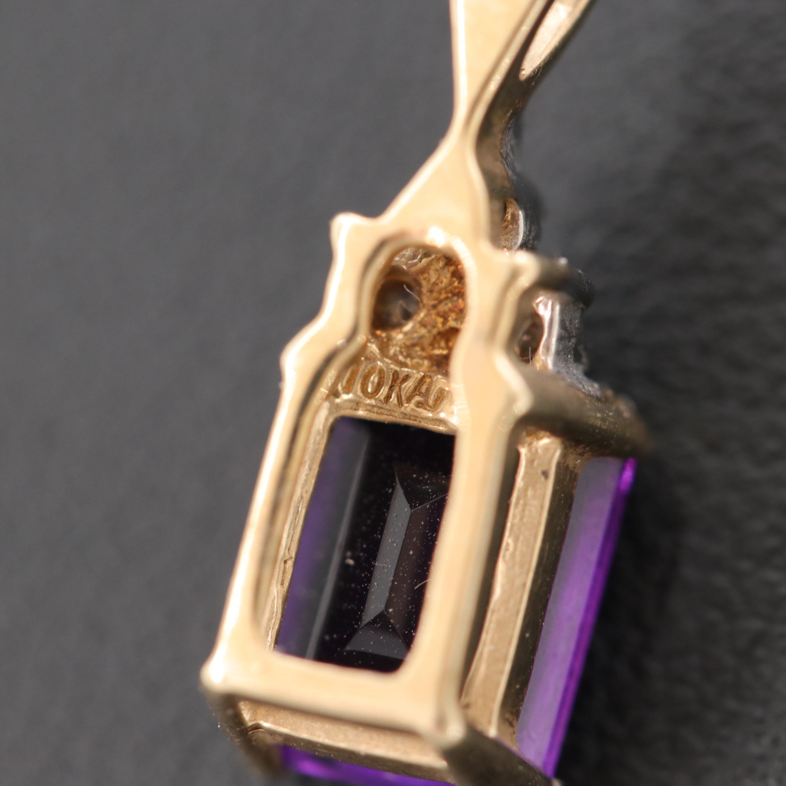 Alwand Vahan 10K Yellow Gold Amethyst and Diamond Pendant