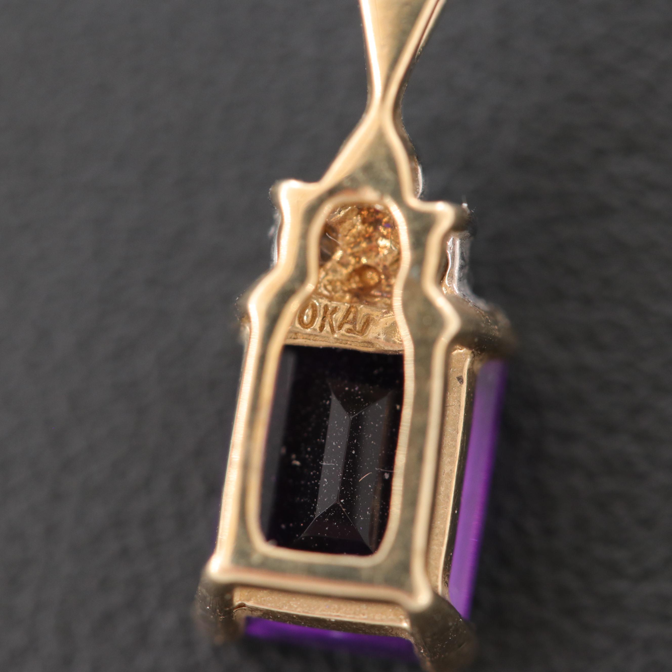Alwand Vahan 10K Yellow Gold Amethyst and Diamond Pendant