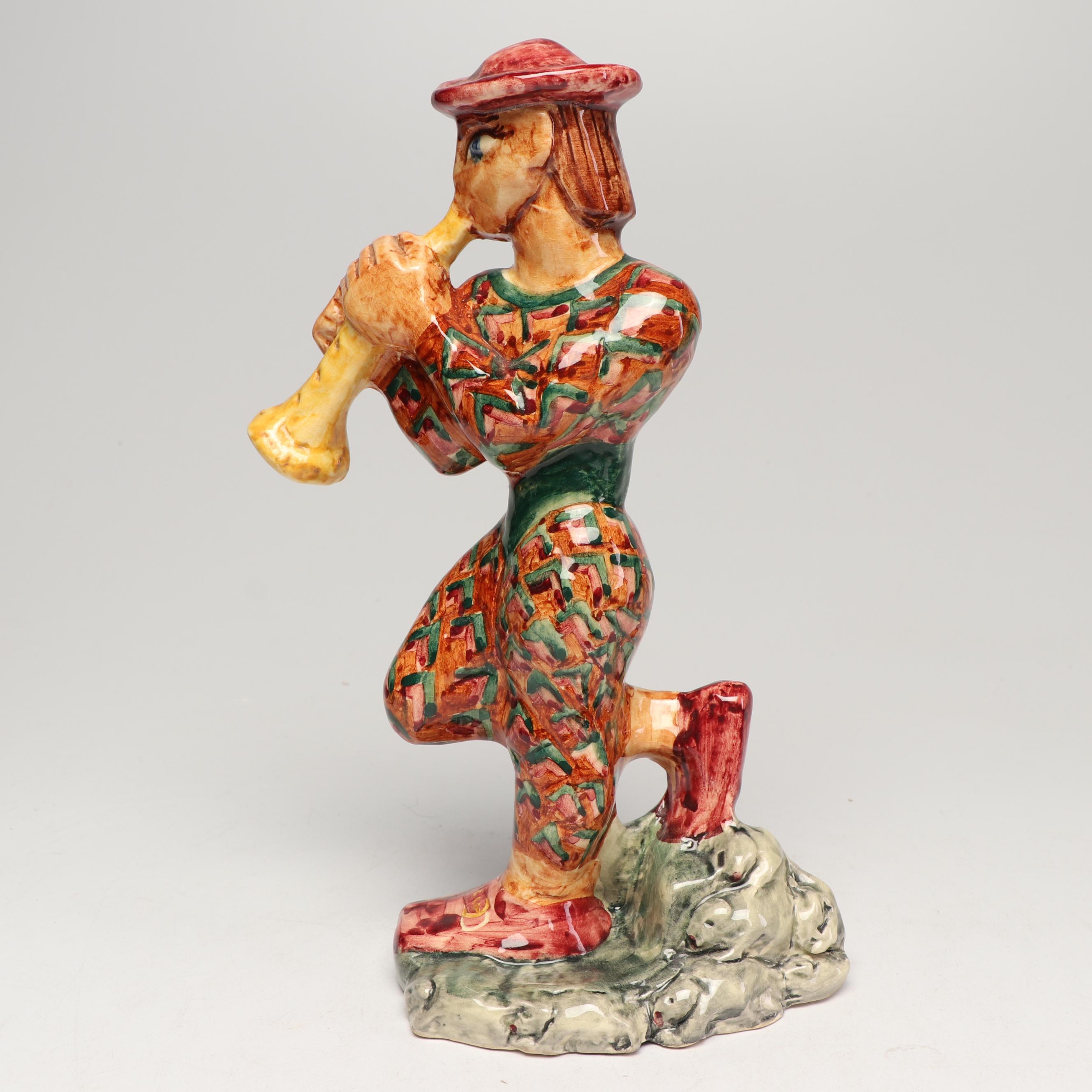 ShearWater Pottery "Pied Piper" and "Puss in Boots" and Other Figurines, 1990s