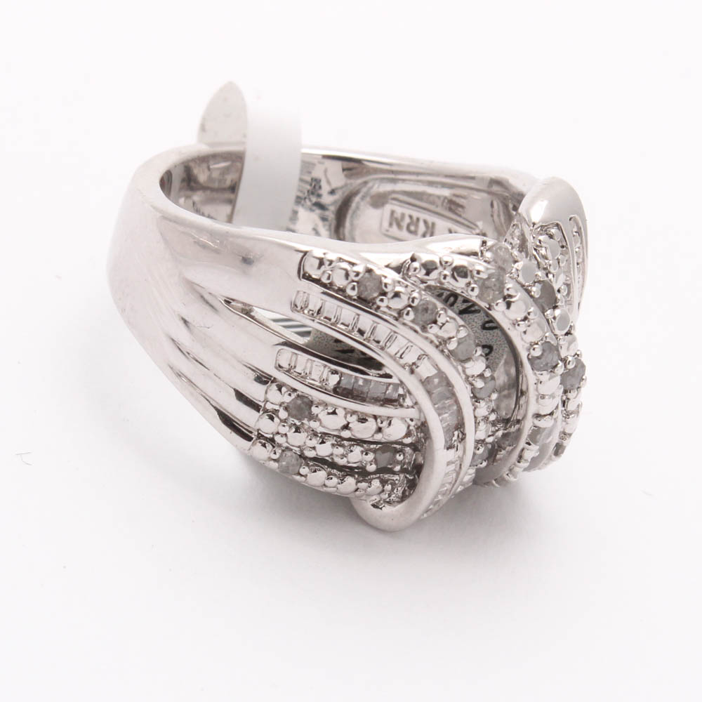 Silver Tone Diamond Ring and Bracelet