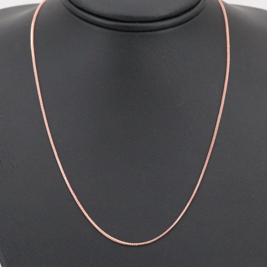 14K Rose Gold Fancy Link Chain Necklace