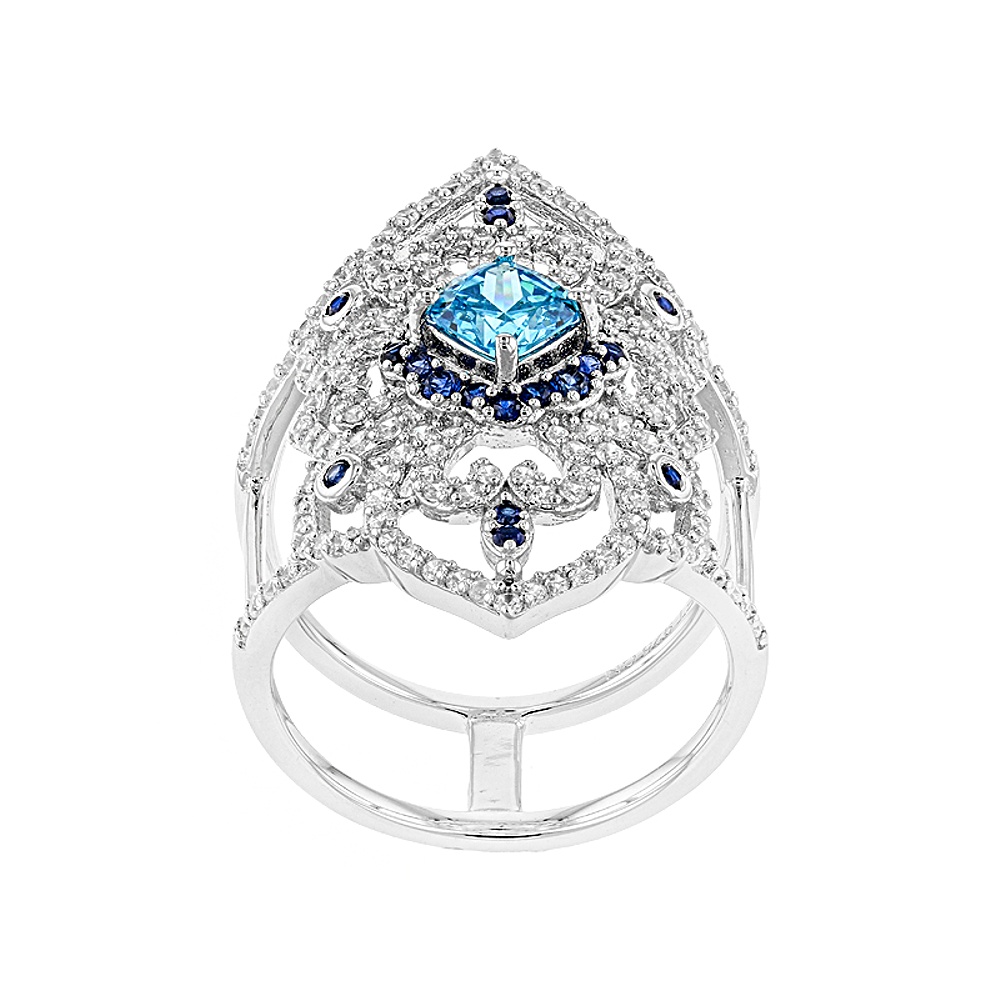 Sterling Silver Gemstones Simulants Ring