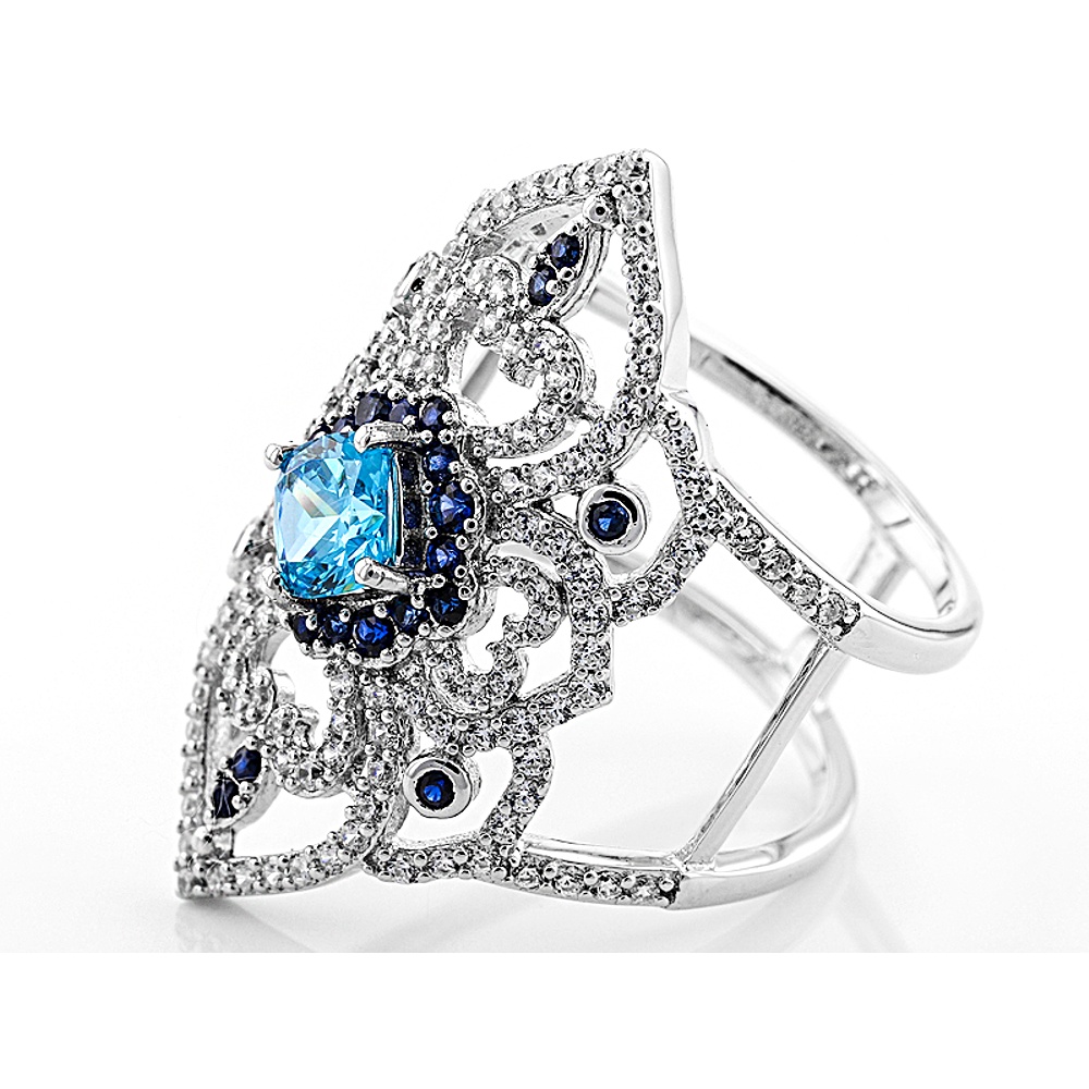 Sterling Silver Gemstones Simulants Ring