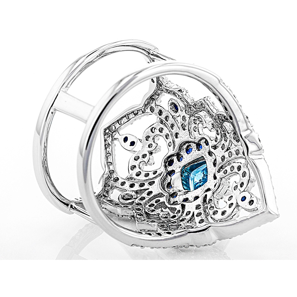 Sterling Silver Gemstones Simulants Ring