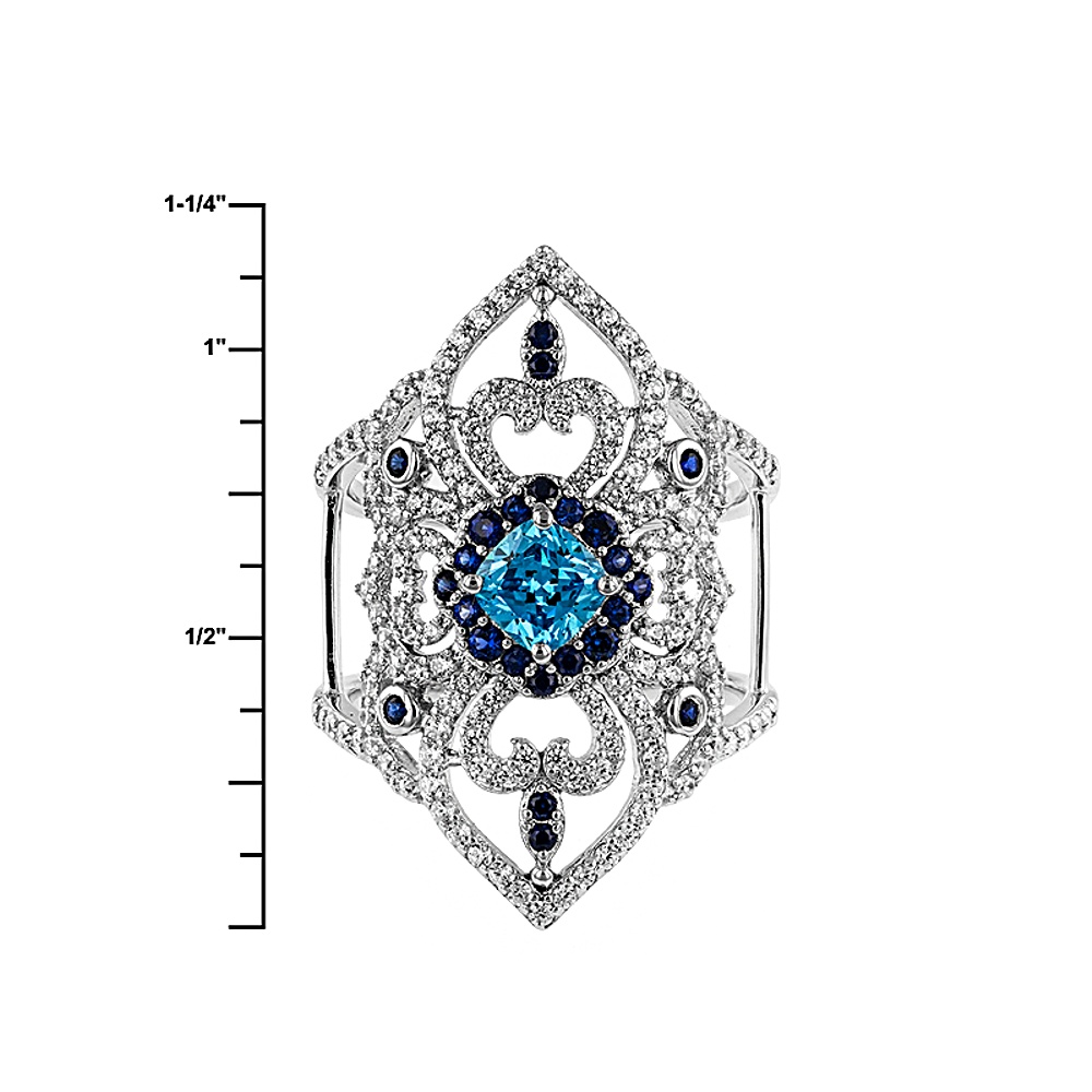 Sterling Silver Gemstones Simulants Ring