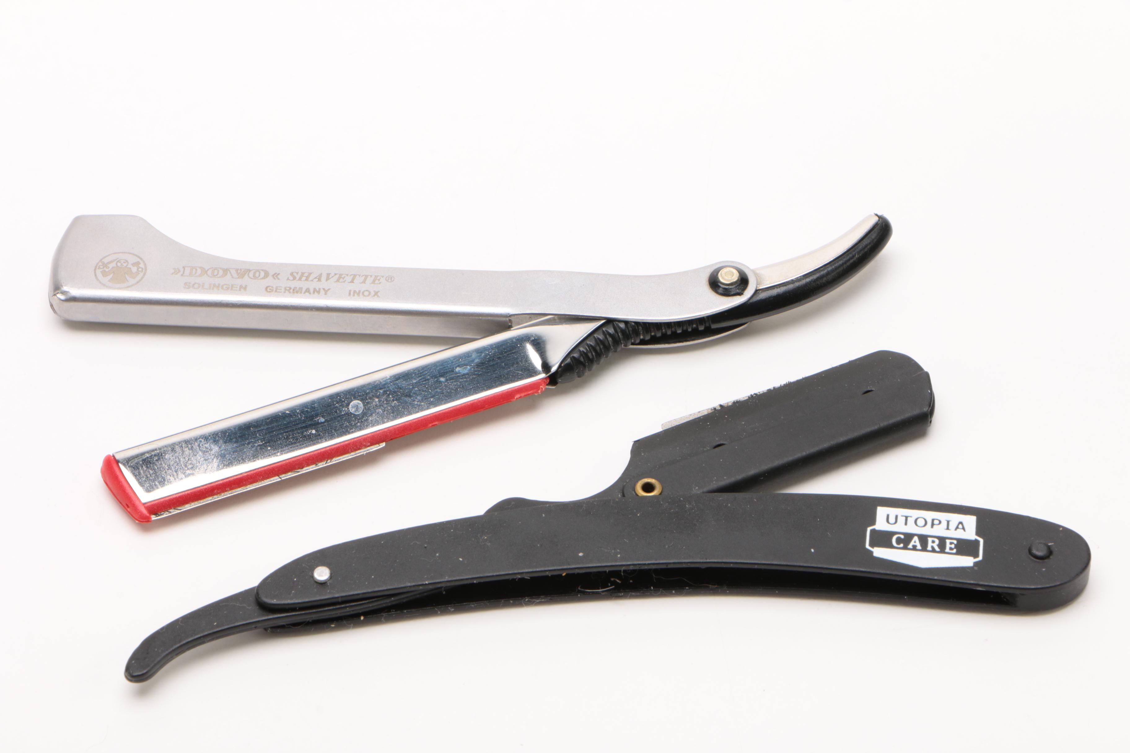 Gillette Razor Handle with Blades and other Straight Razors, 1990s