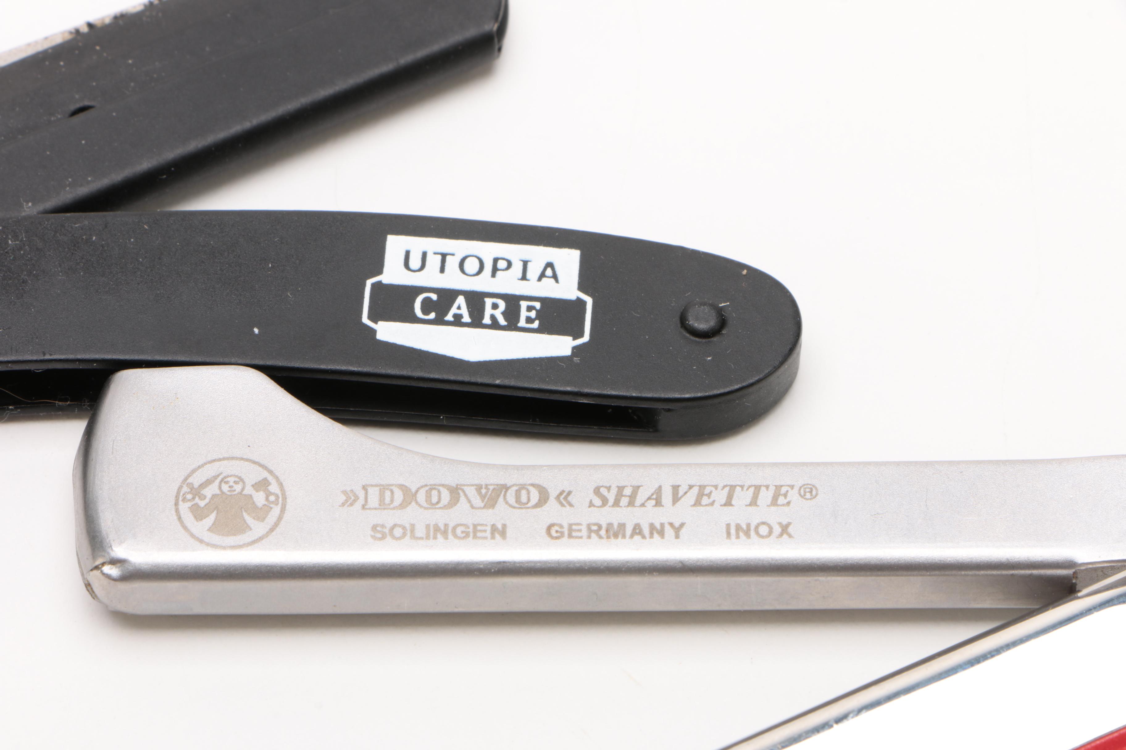 Gillette Razor Handle with Blades and other Straight Razors, 1990s