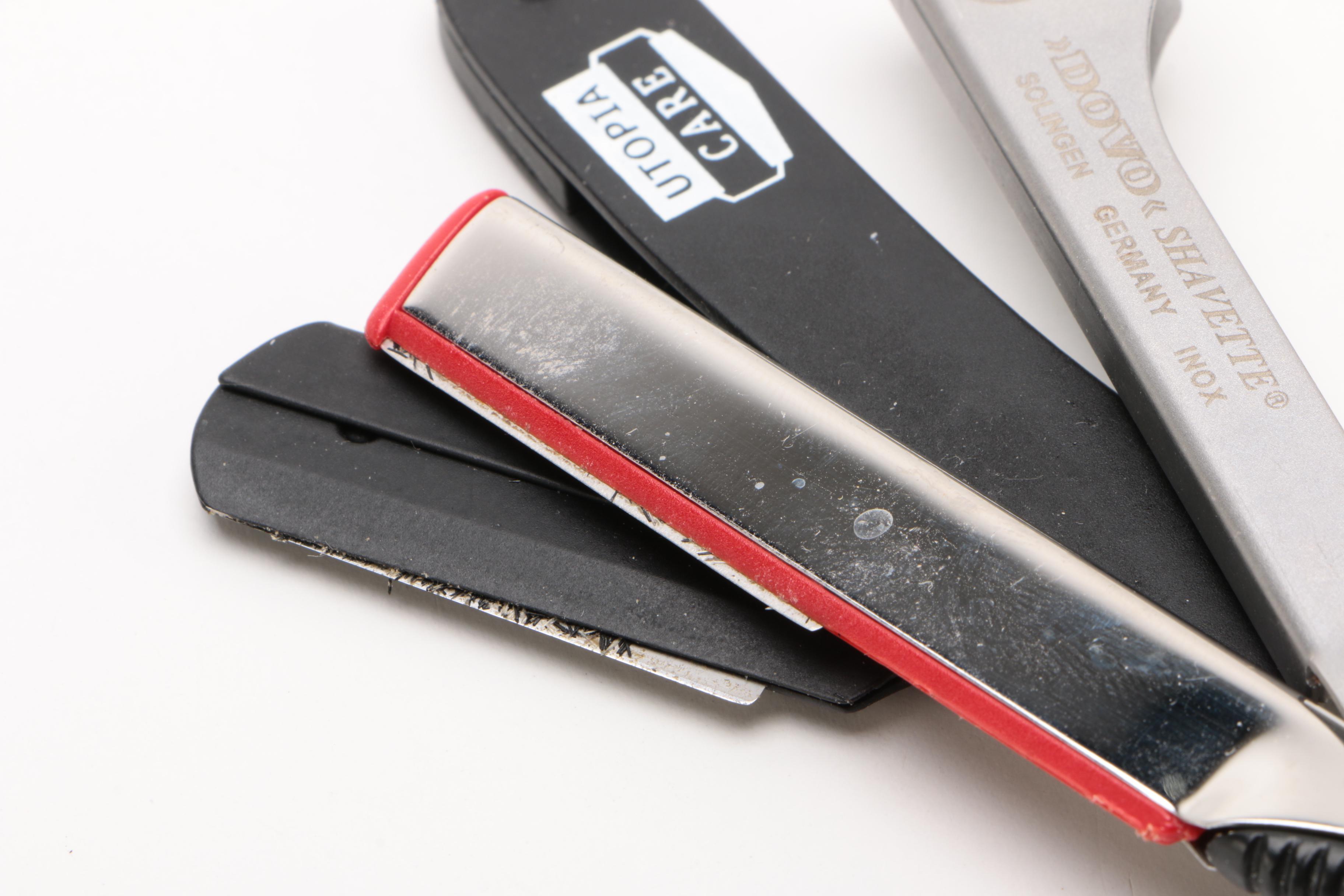 Gillette Razor Handle with Blades and other Straight Razors, 1990s