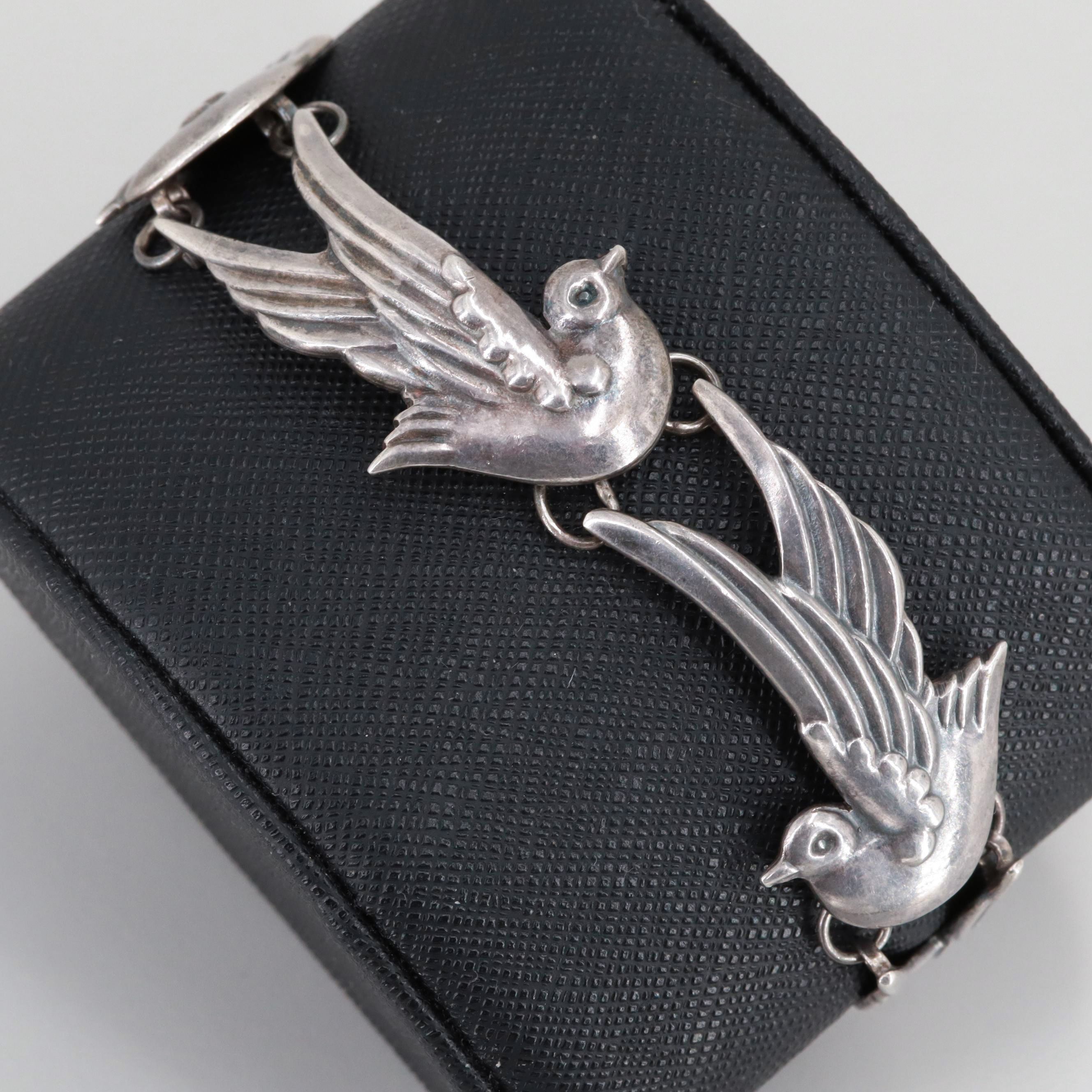 Mexican Sterling Silver Bird Motif Bracelet