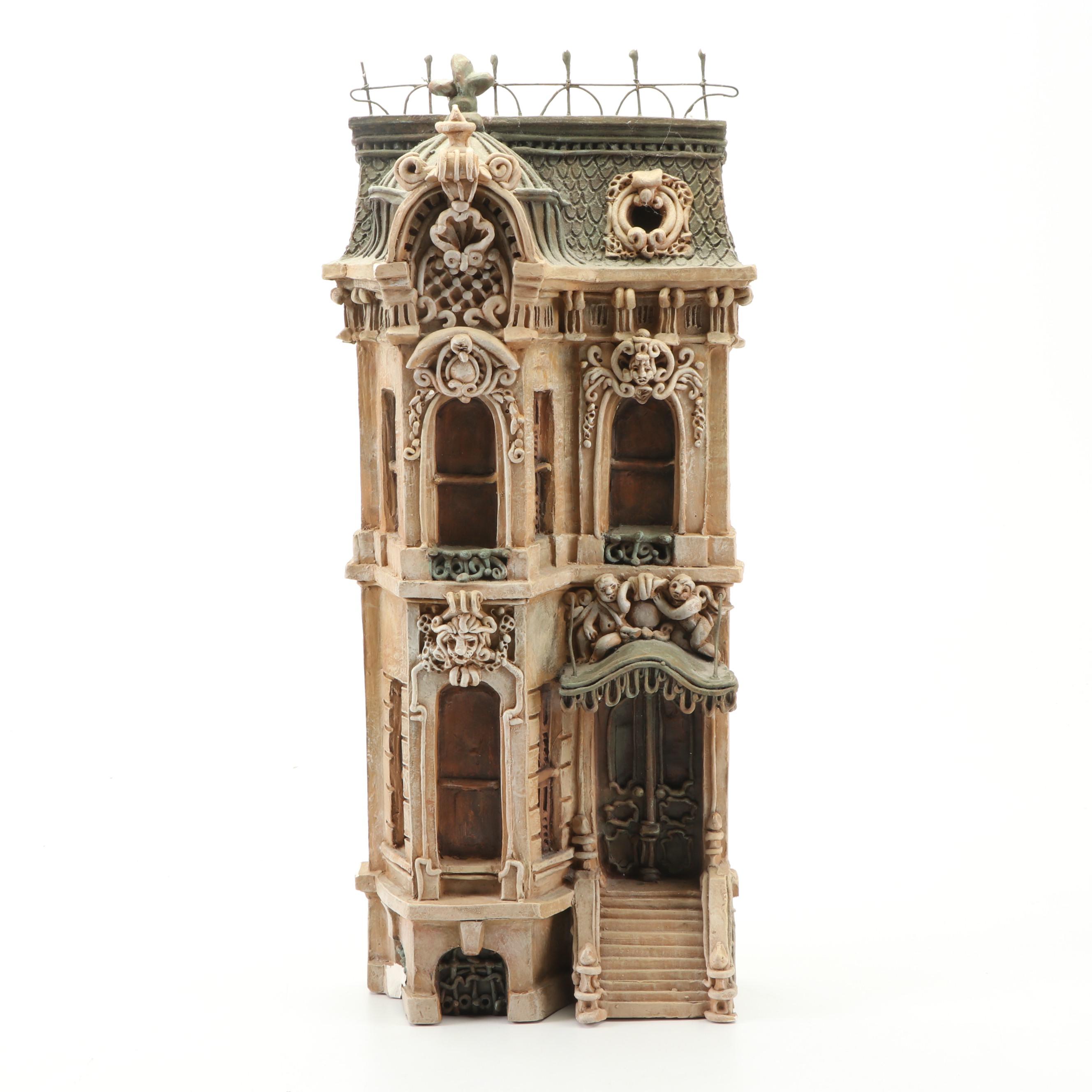 Zani Jacobsen Plaster Victorian House Sculpture