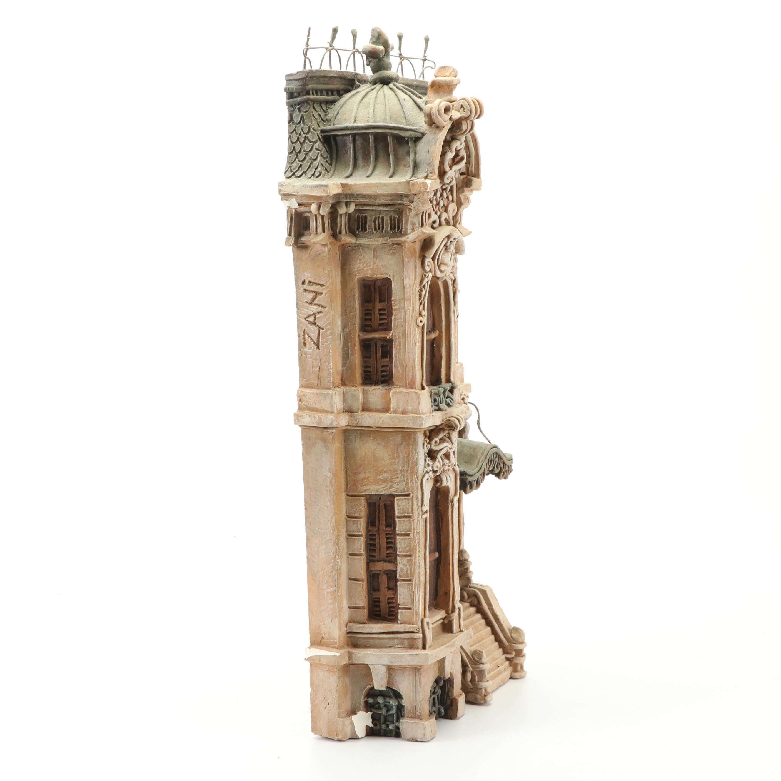 Zani Jacobsen Plaster Victorian House Sculpture
