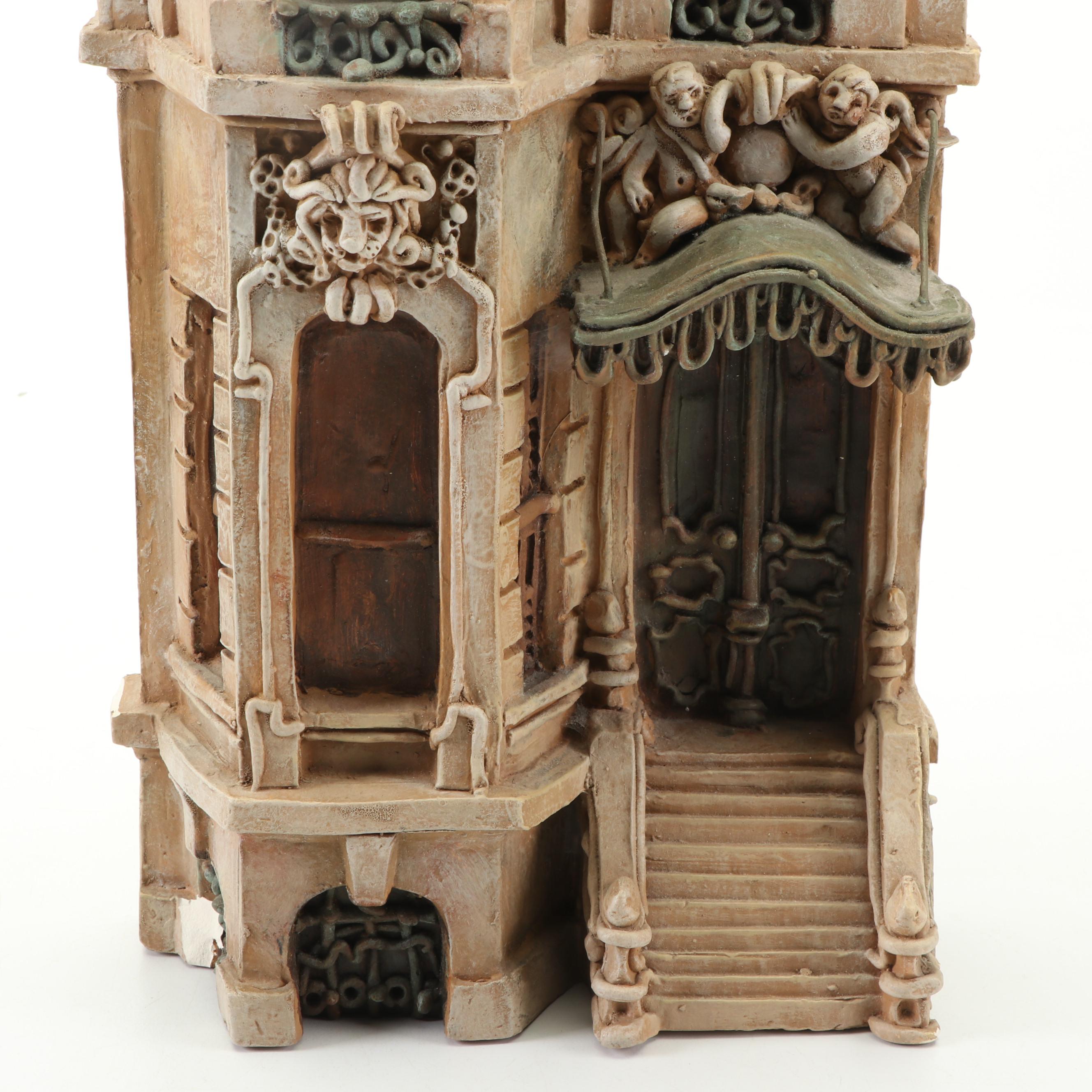 Zani Jacobsen Plaster Victorian House Sculpture