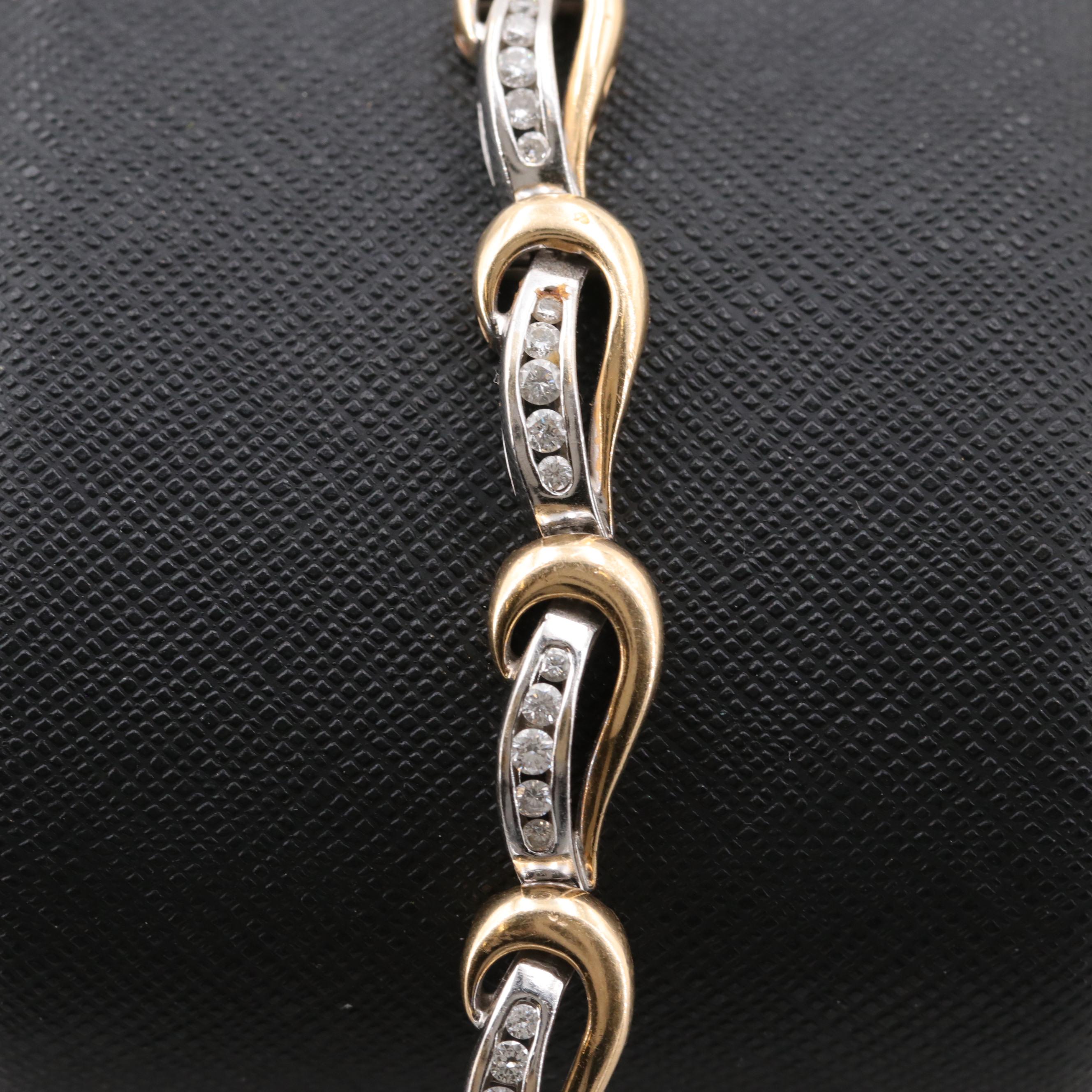 14K Yellow and White Gold 1.34 CTW Diamond Link Bracelet
