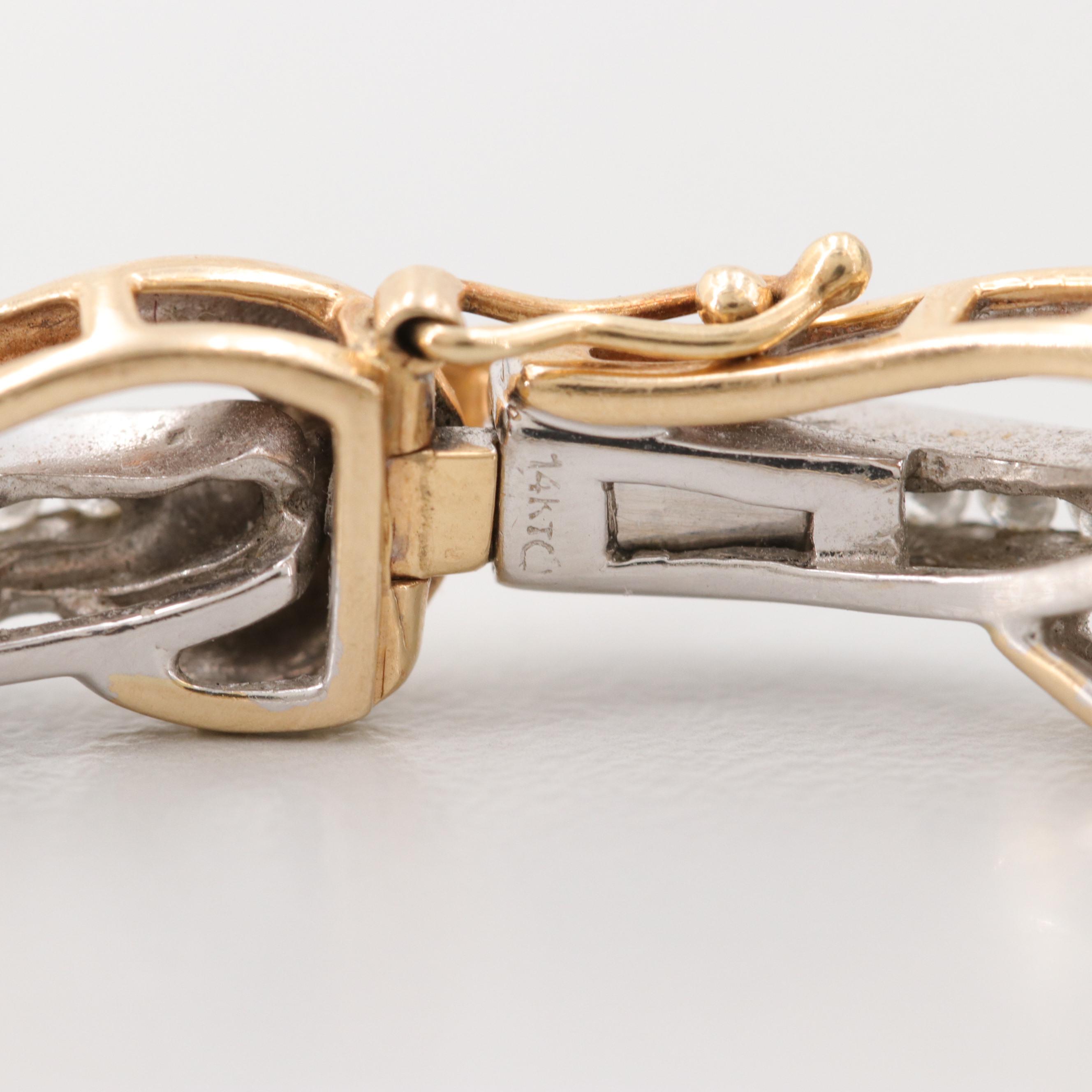 14K Yellow and White Gold 1.34 CTW Diamond Link Bracelet