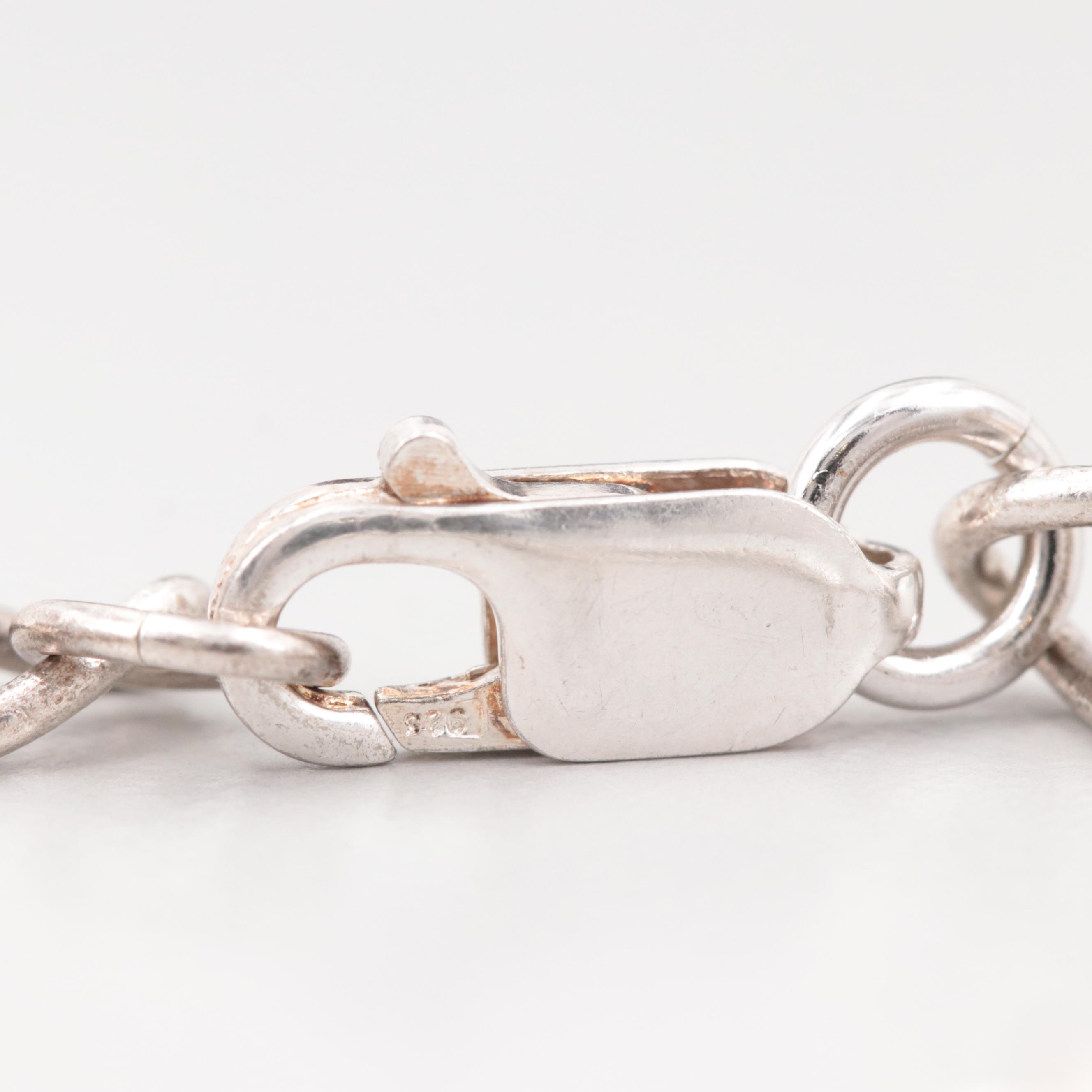 Sterling Silver Charm Enamel Bracelet