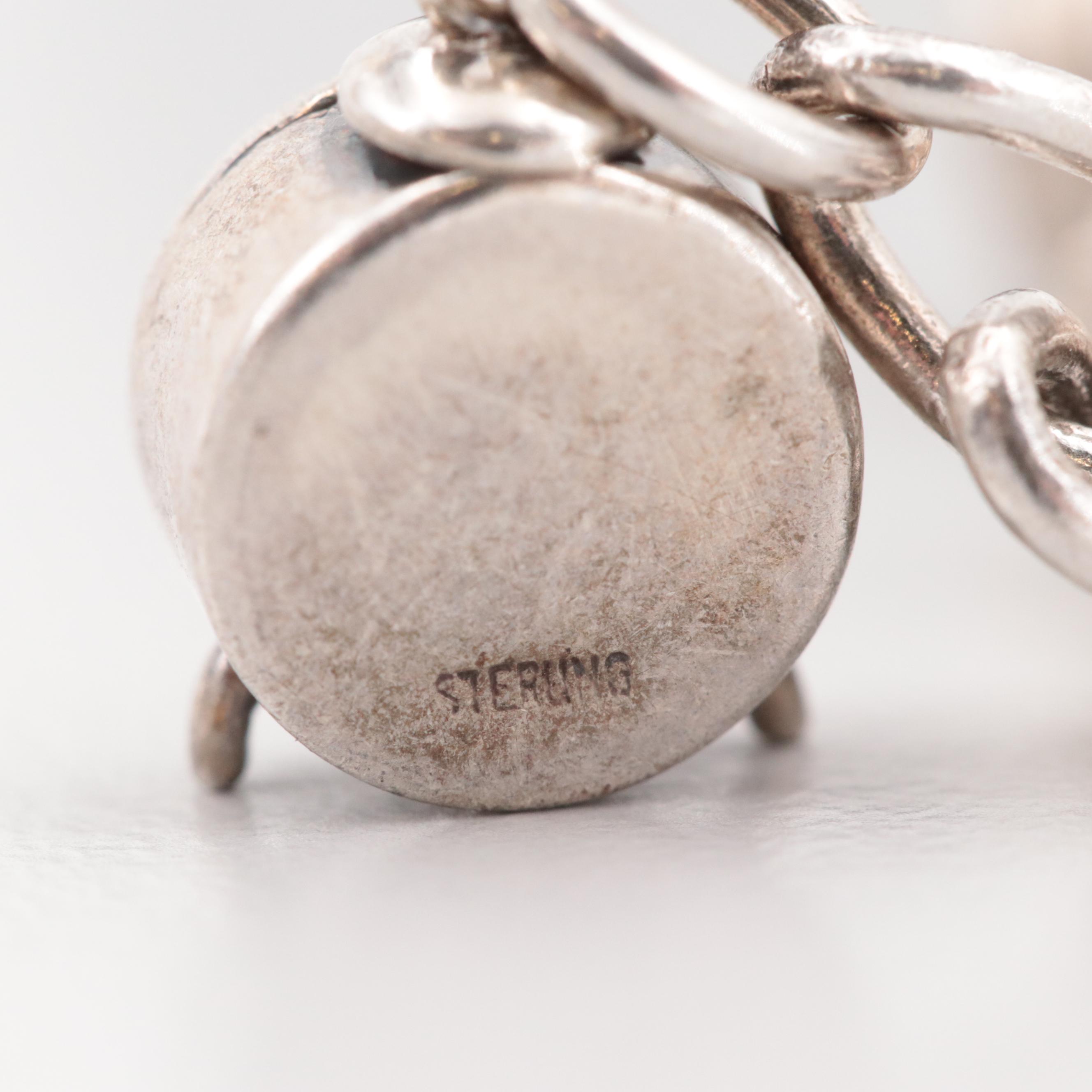 Sterling Silver Charm Enamel Bracelet