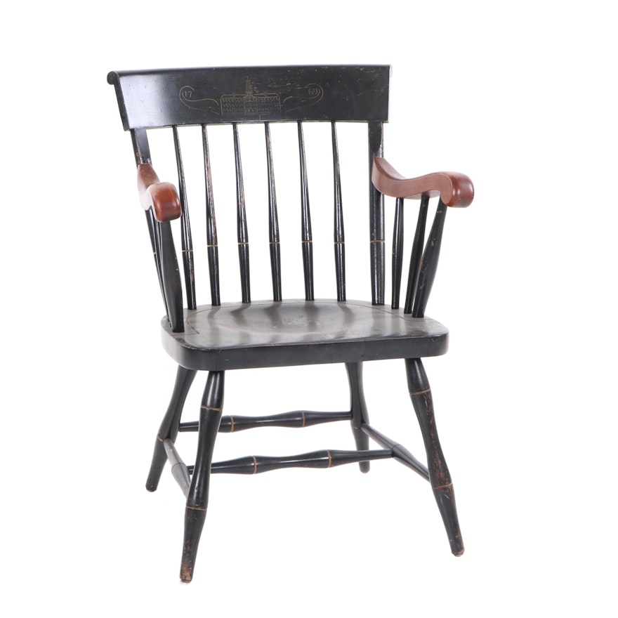 Nichols & Stone Dartmouth Painted Maple Windsor Style Armchair, Mid 20th Century