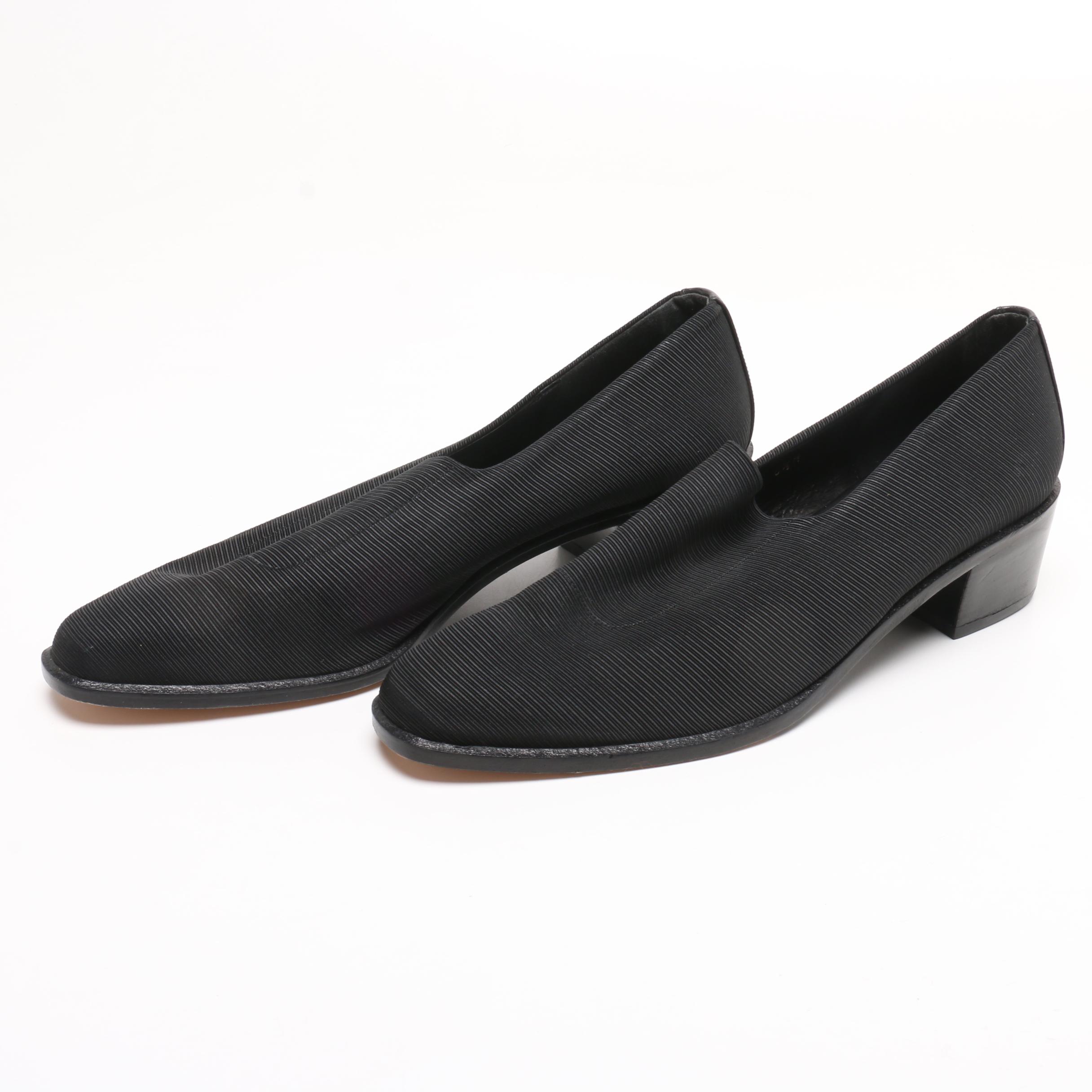 Tory Burch Black Leather Logo Flats and Donald J Pliner Block Heel Pumps