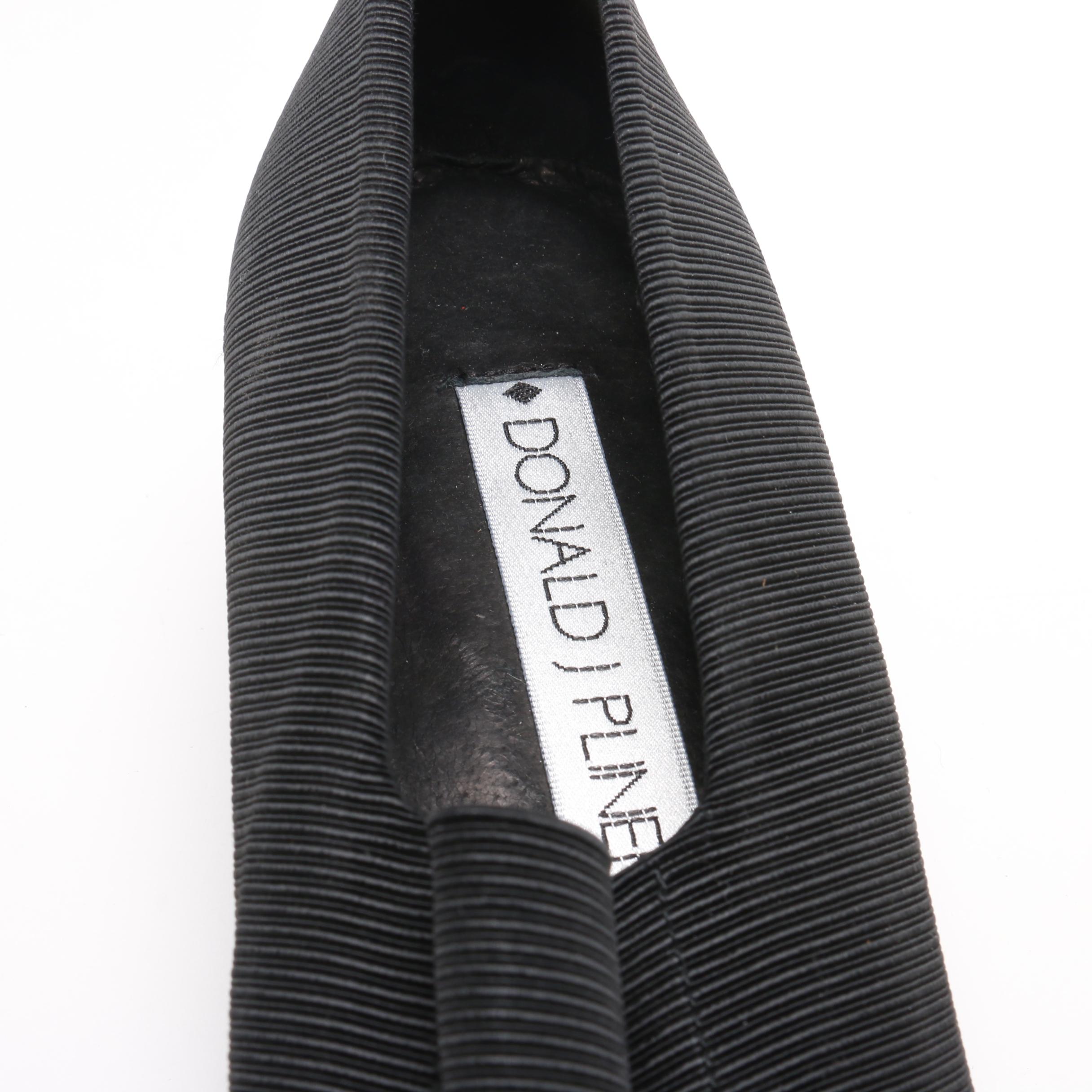 Tory Burch Black Leather Logo Flats and Donald J Pliner Block Heel Pumps