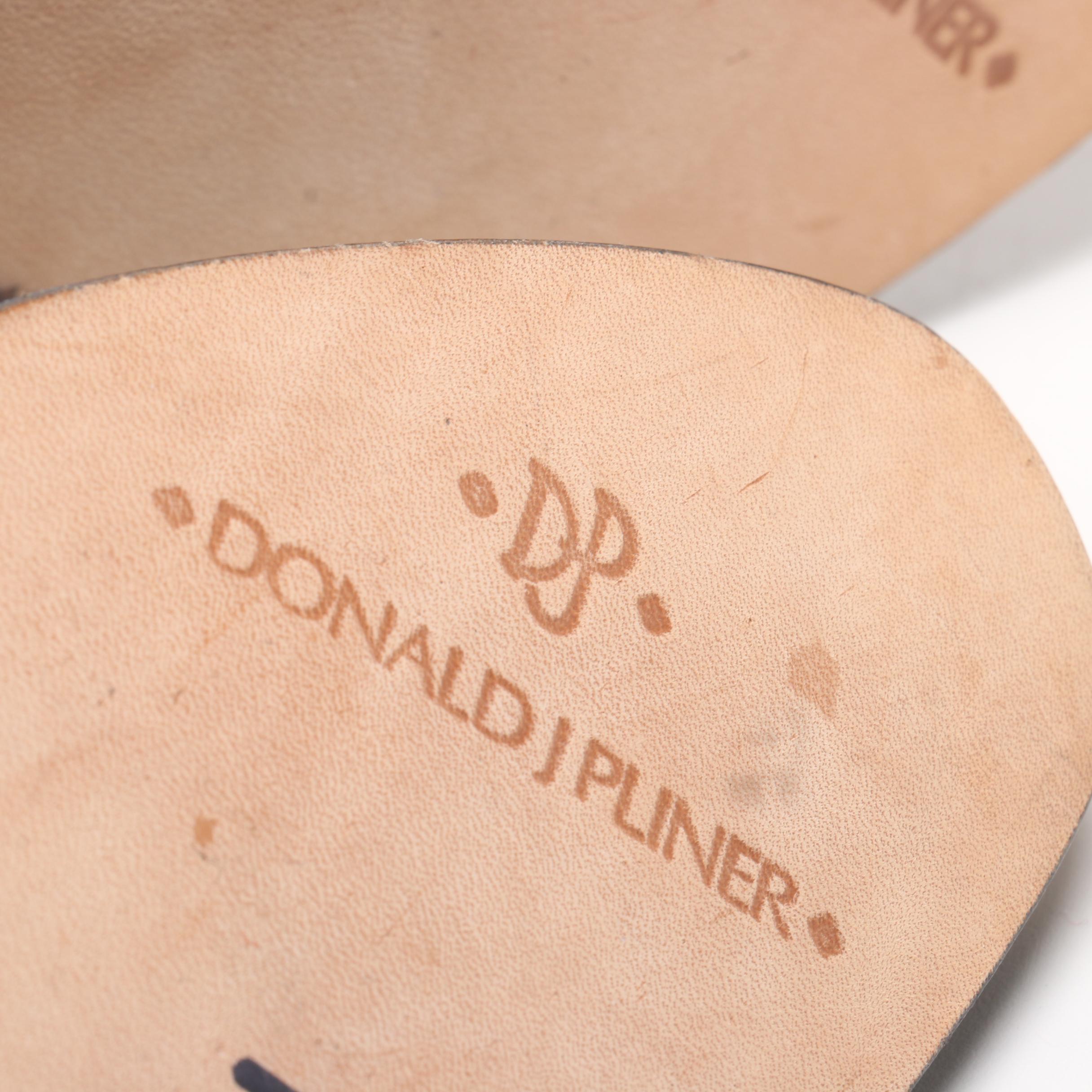 Tory Burch Black Leather Logo Flats and Donald J Pliner Block Heel Pumps